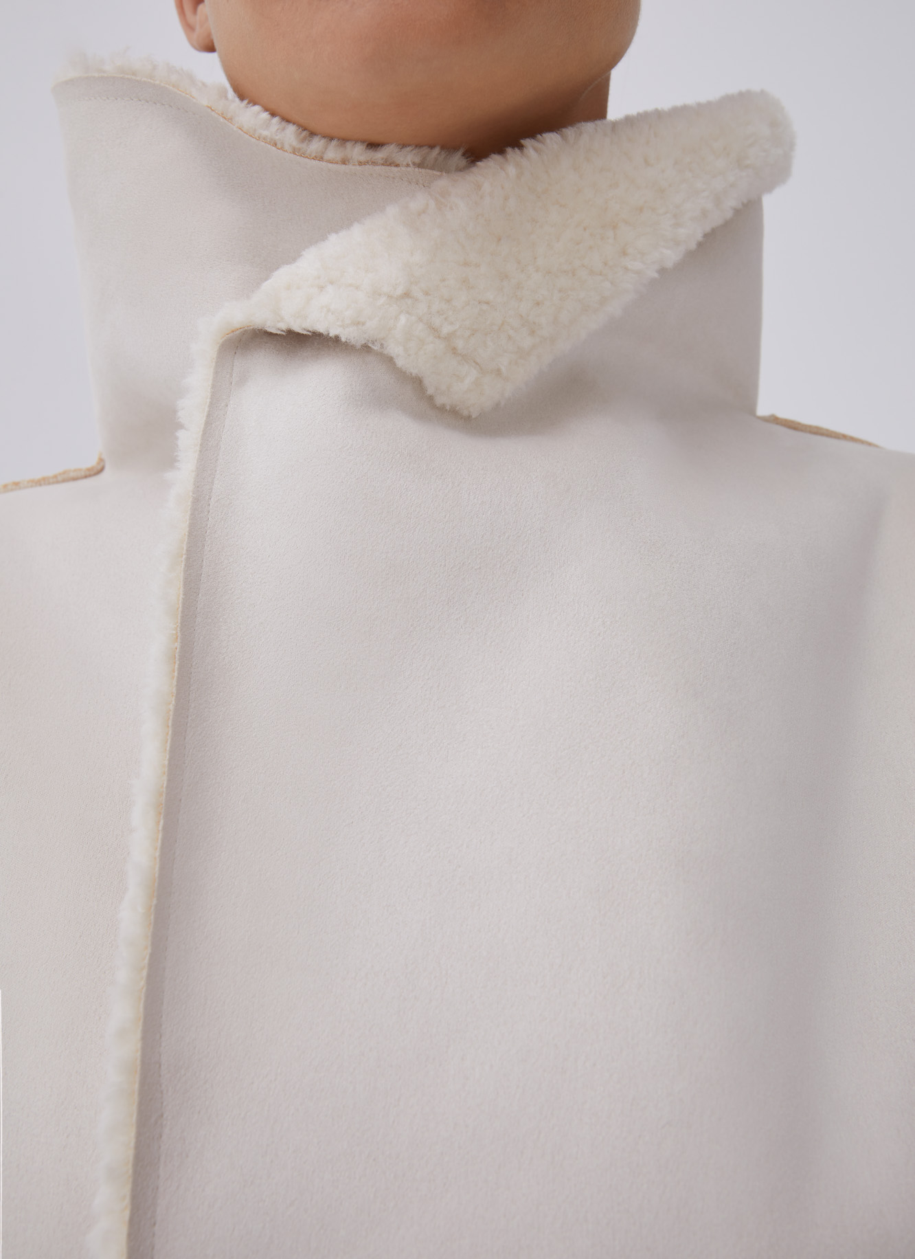 Eco leather coat with belt image number 3