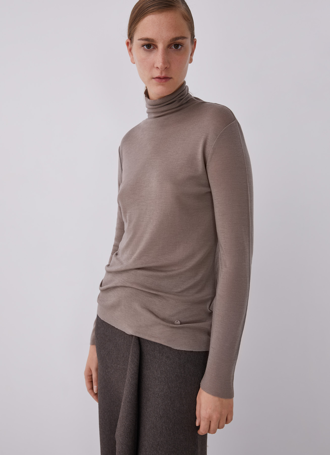 Merino wool sweater with high collar image number 0