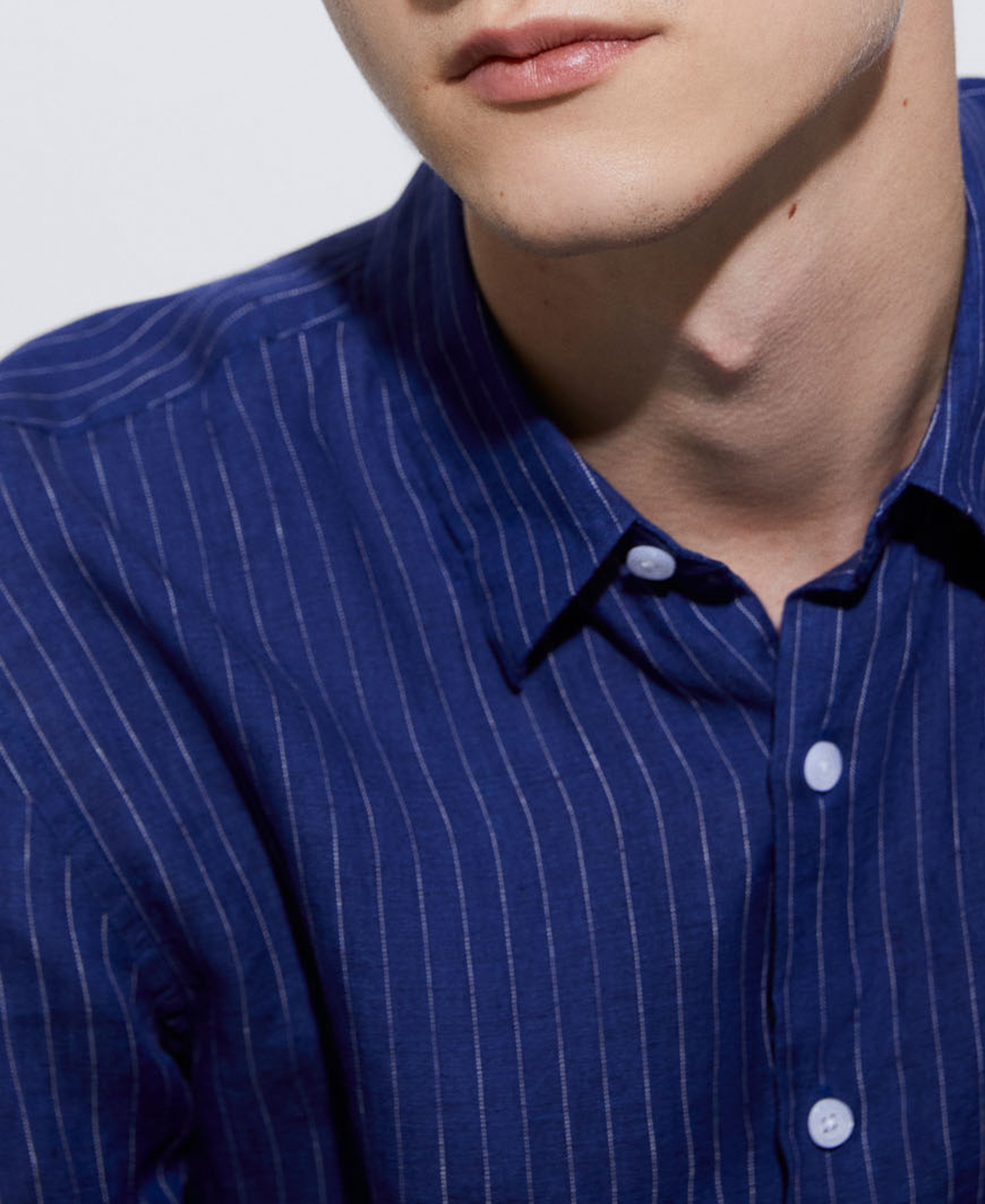 100% linen lapel collar shirt image number 3