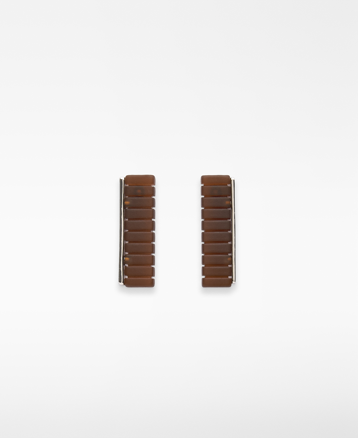 Matte resin grid earrings woman image number 0