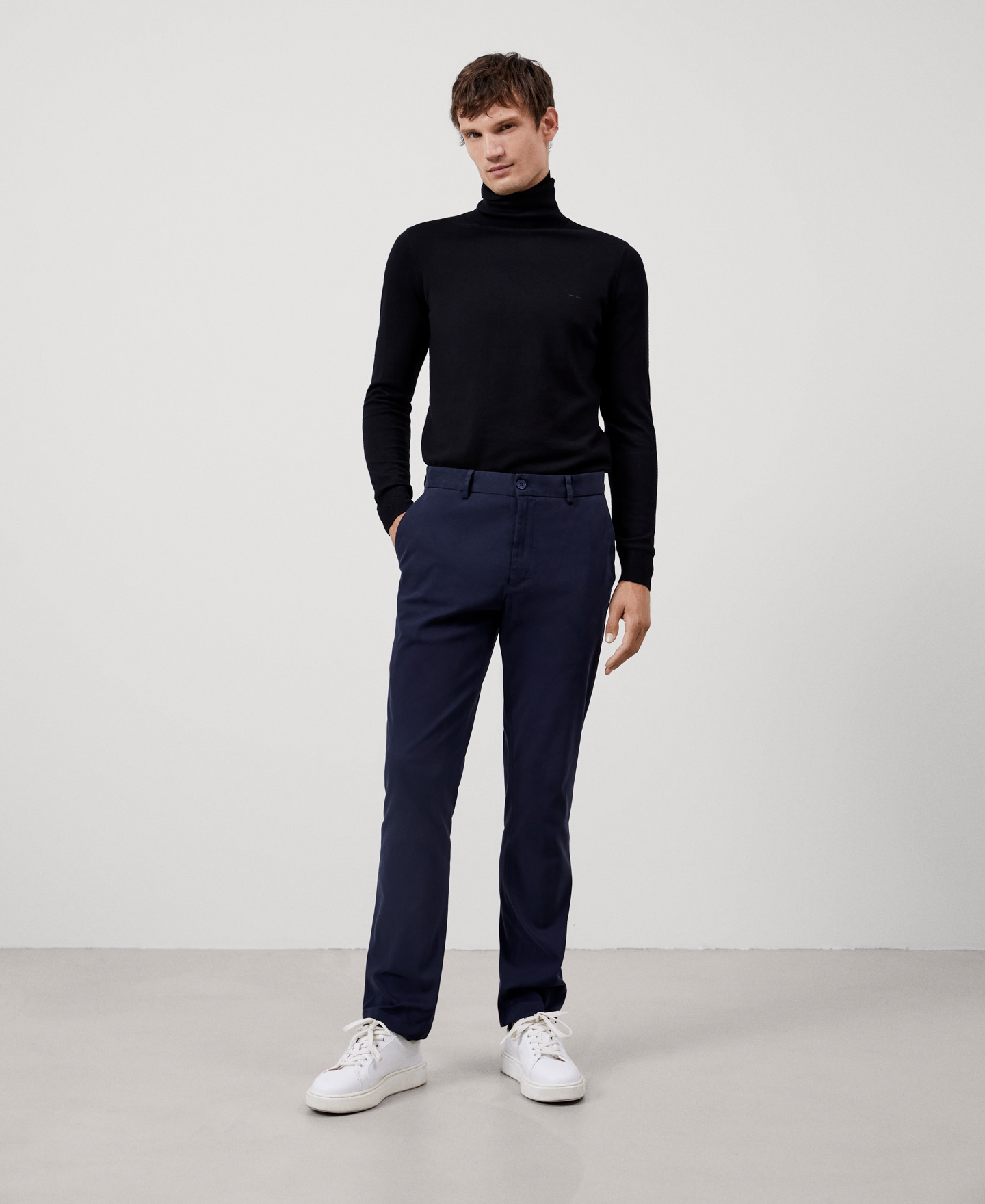 Stretch cotton chino trousers image number 1