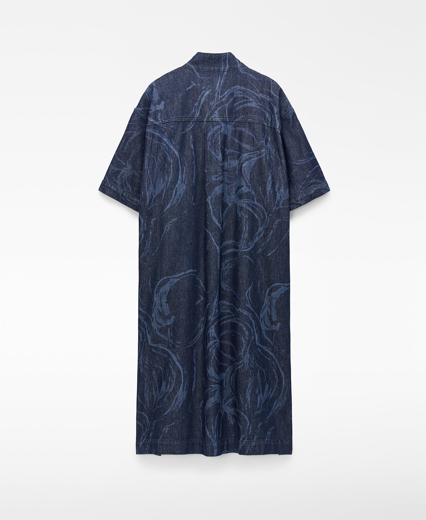 Vestido camisero denim estampado image number 1