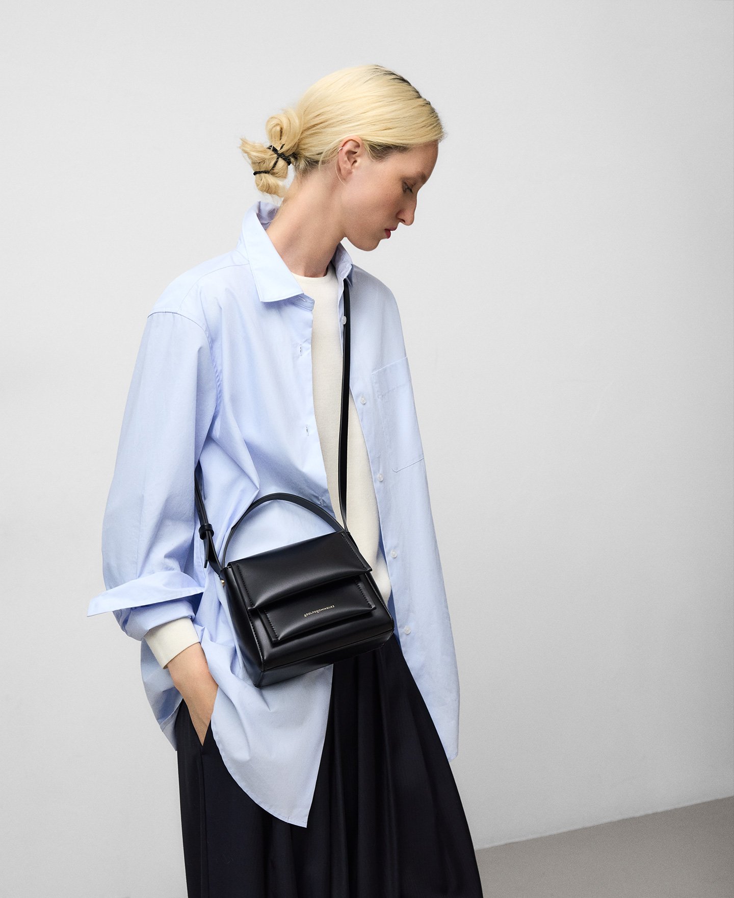 Leather-Non-Leather mini crossbody woman image number 5