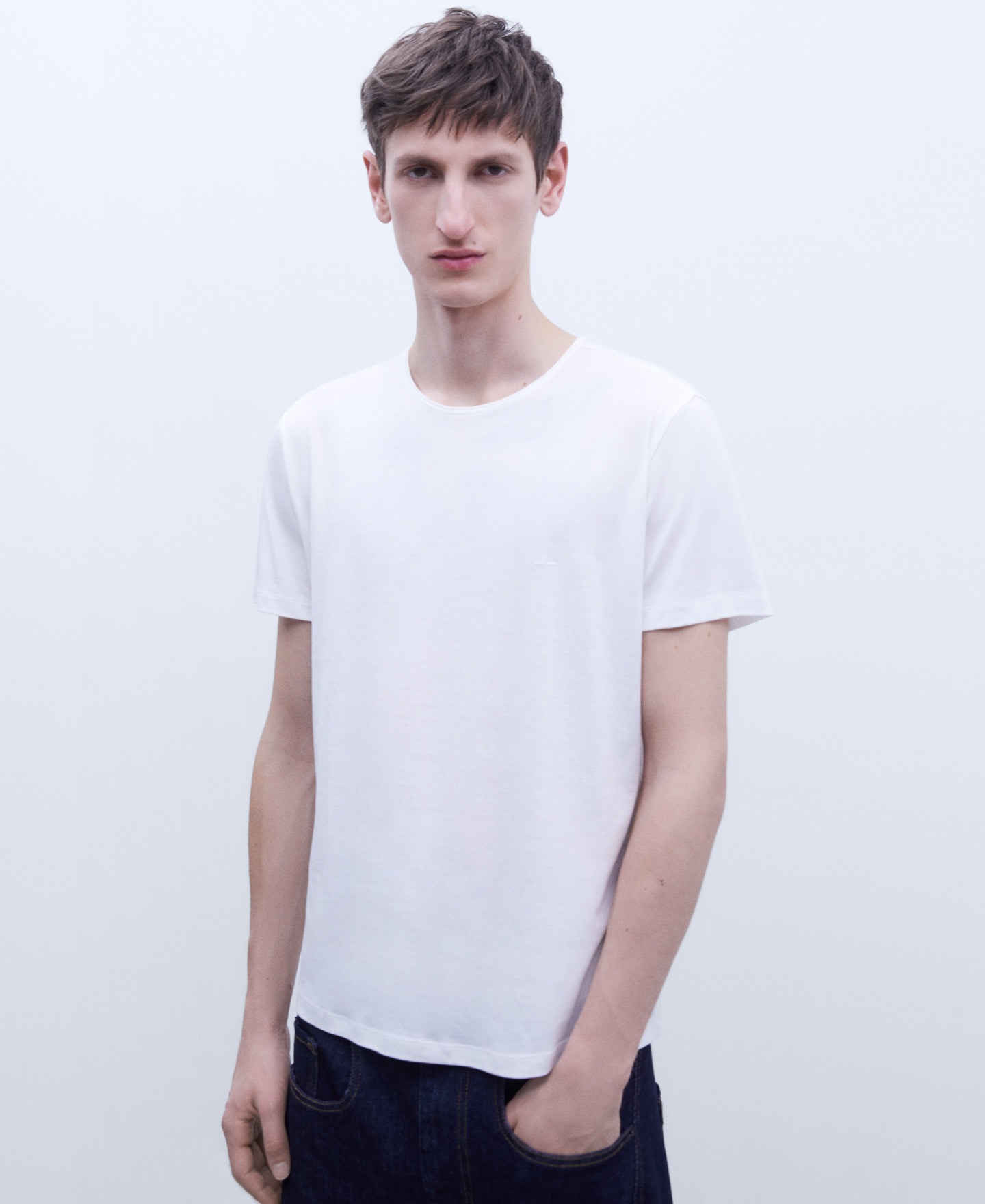 Lyocell crew neck T-shirt image number 0