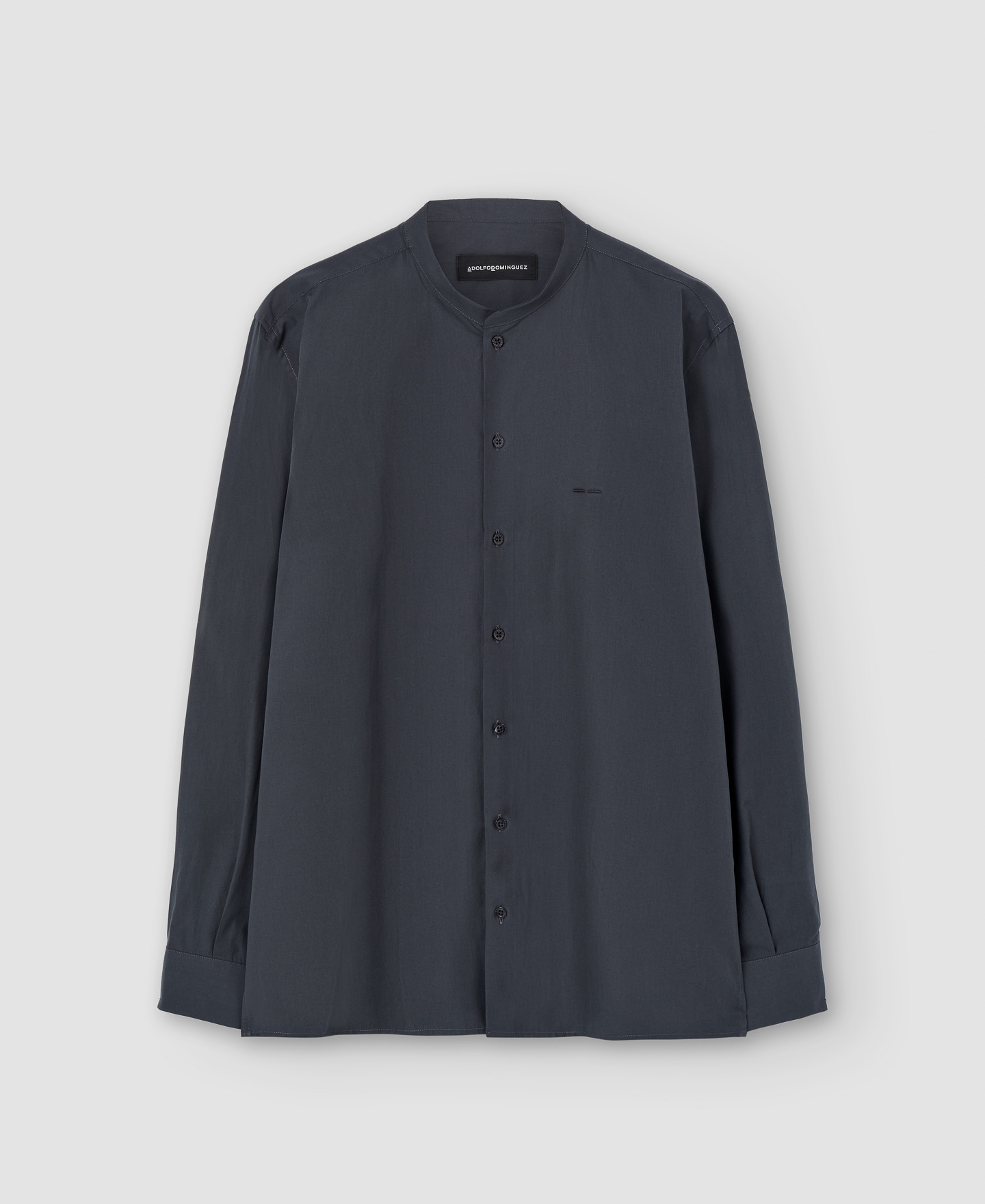 Mandarin collar organic cotton shirt image number 4