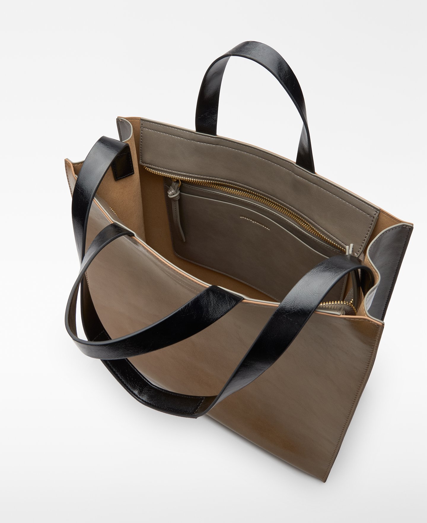 Große Shopper-Tasche aus Leder-Nicht-Leder für Damen image number 3