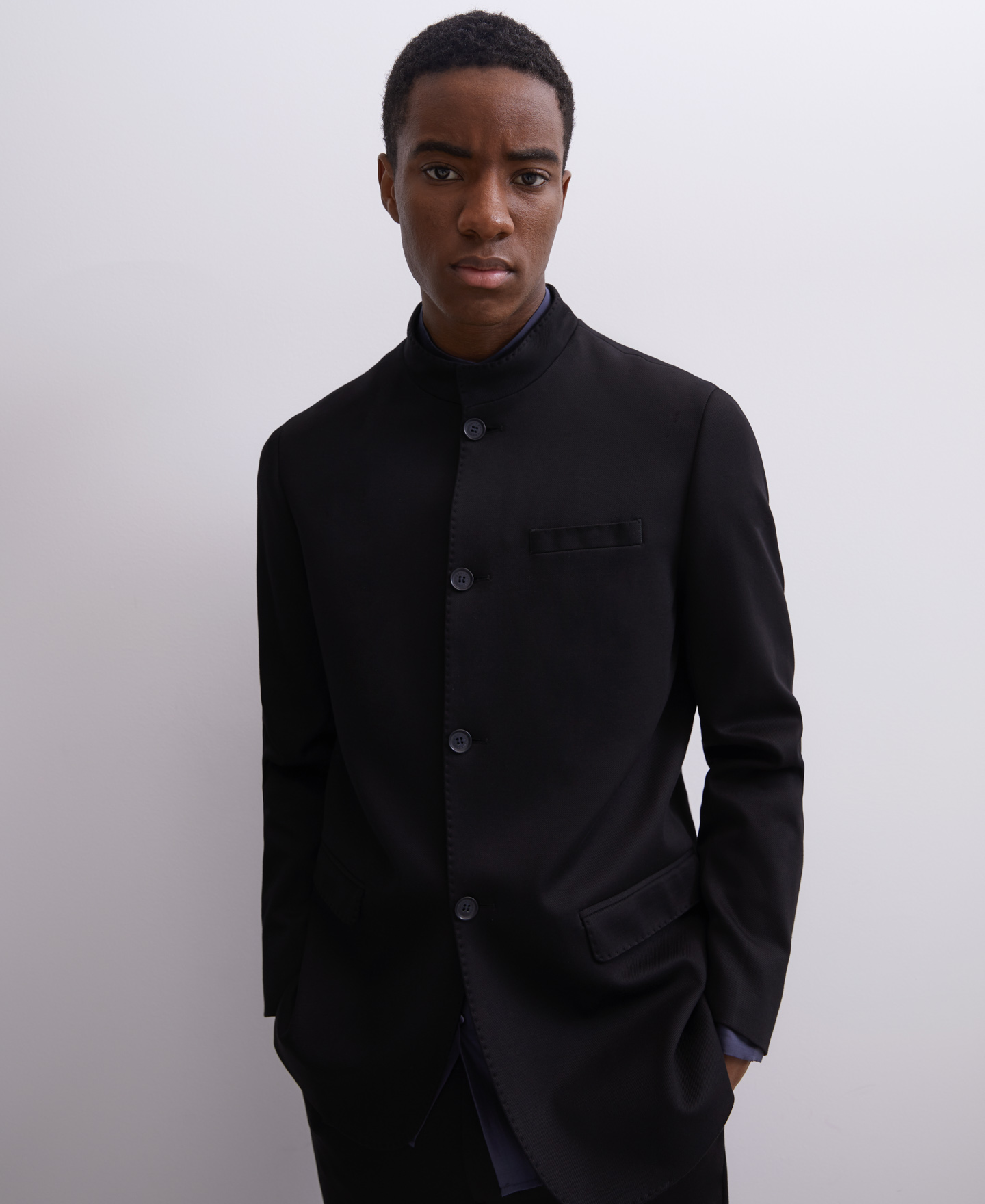 Chaqueta de twill de cuello mao image number 0