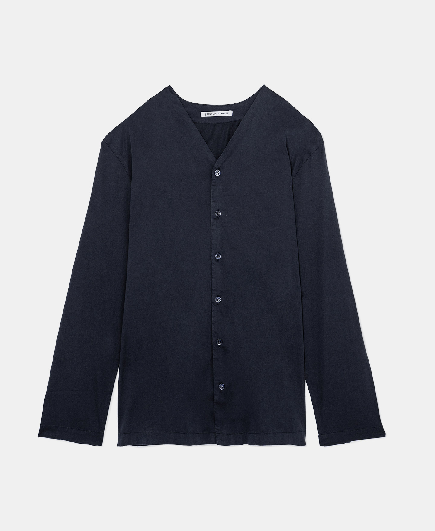 V-neck cotton shirt image number 5