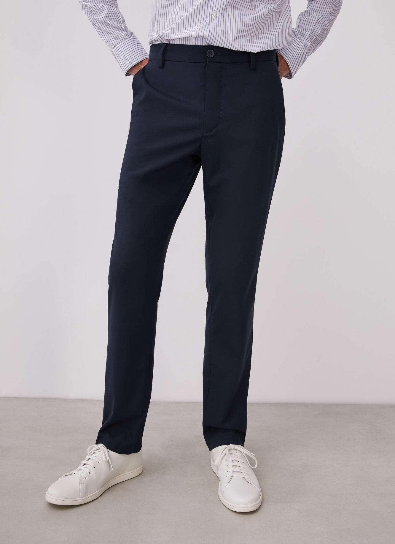 Elastic slim fit dress trousers image number 0