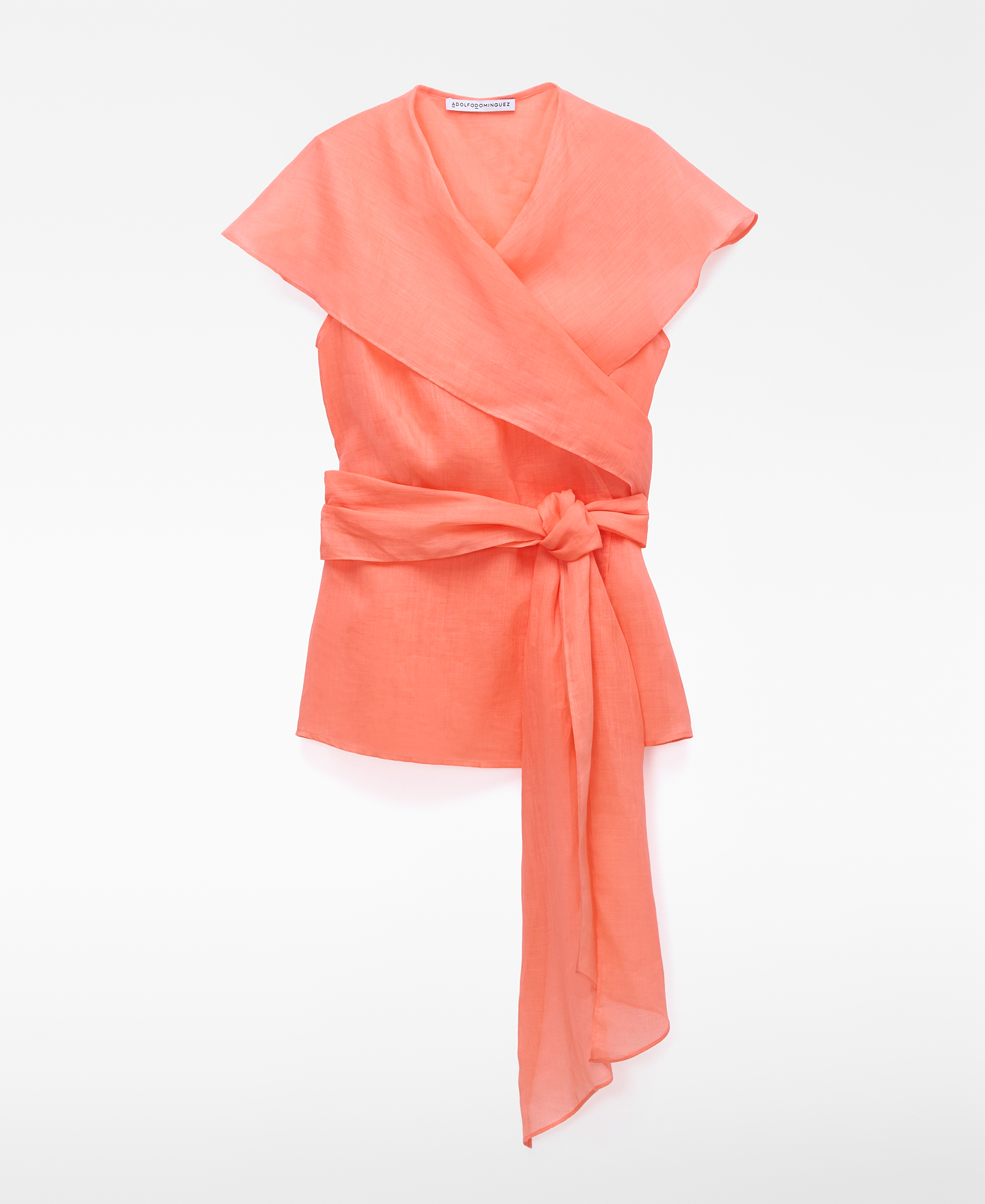 Extended shawl collar wrap top image number 0