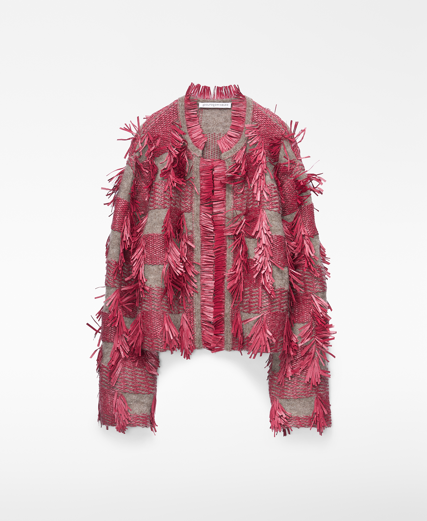 C&aacute;rdigan punto jacquard flecos image number 4