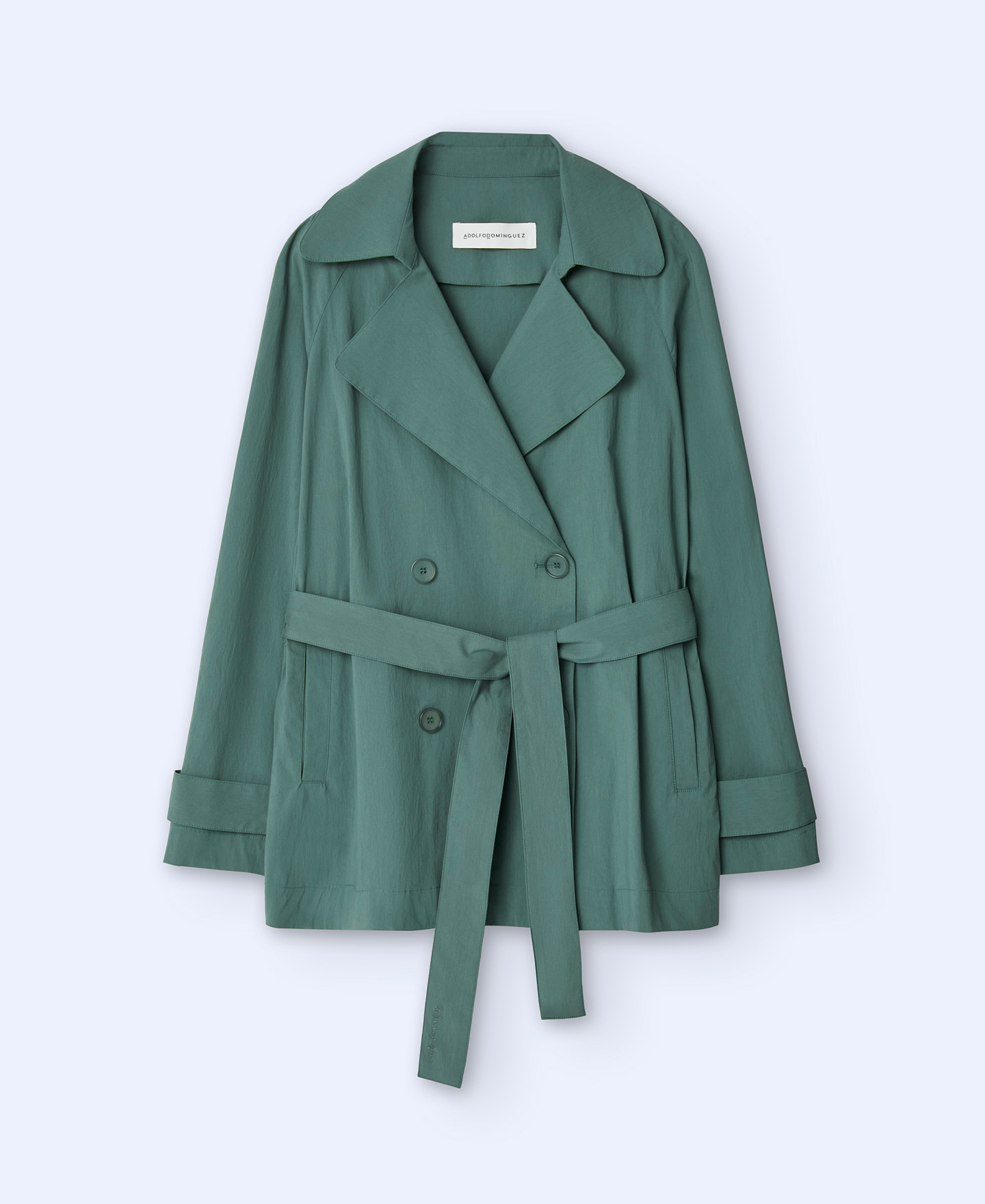 Cotton and nylon short trench coat image number 4