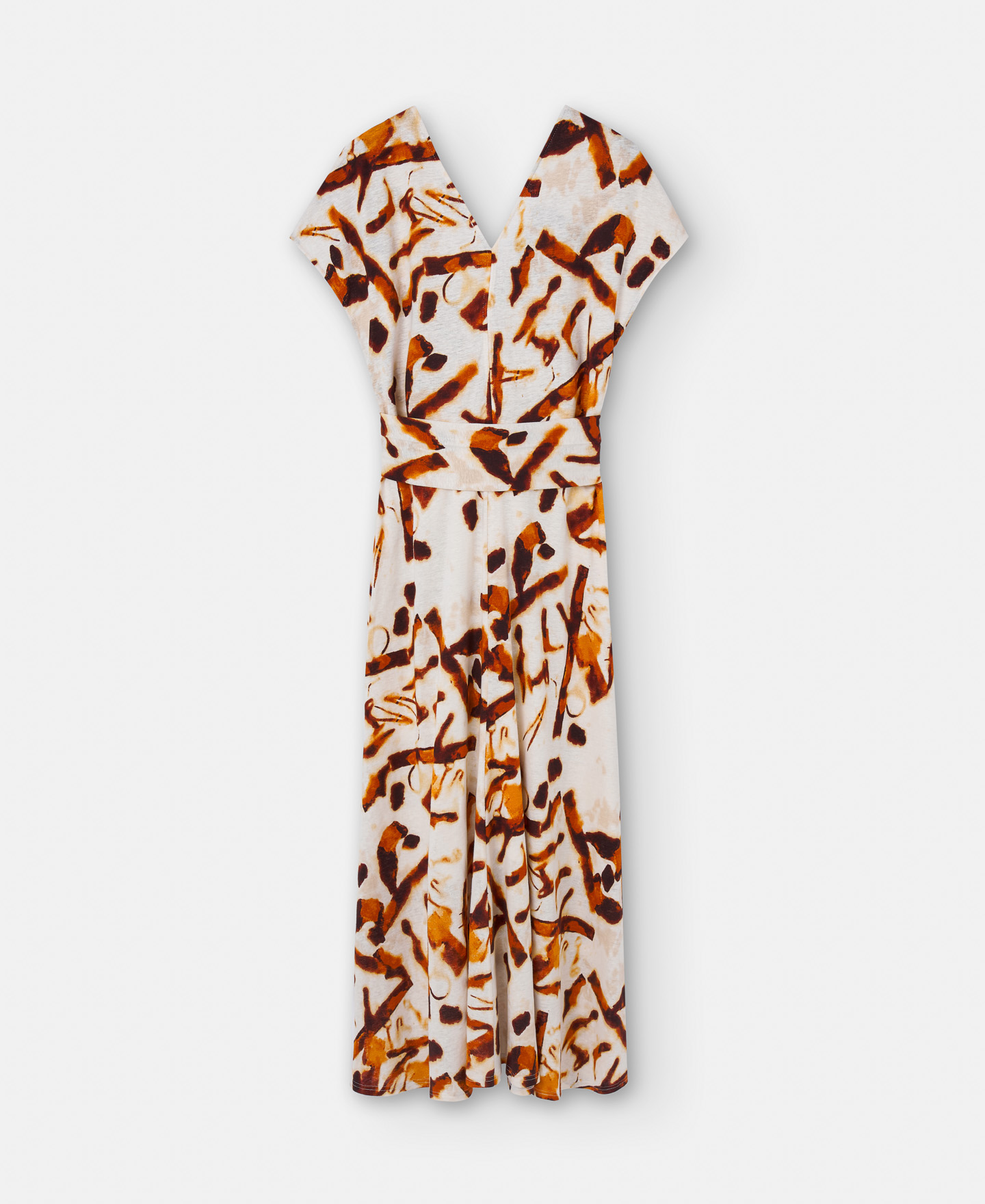 European linen print dress image number 5