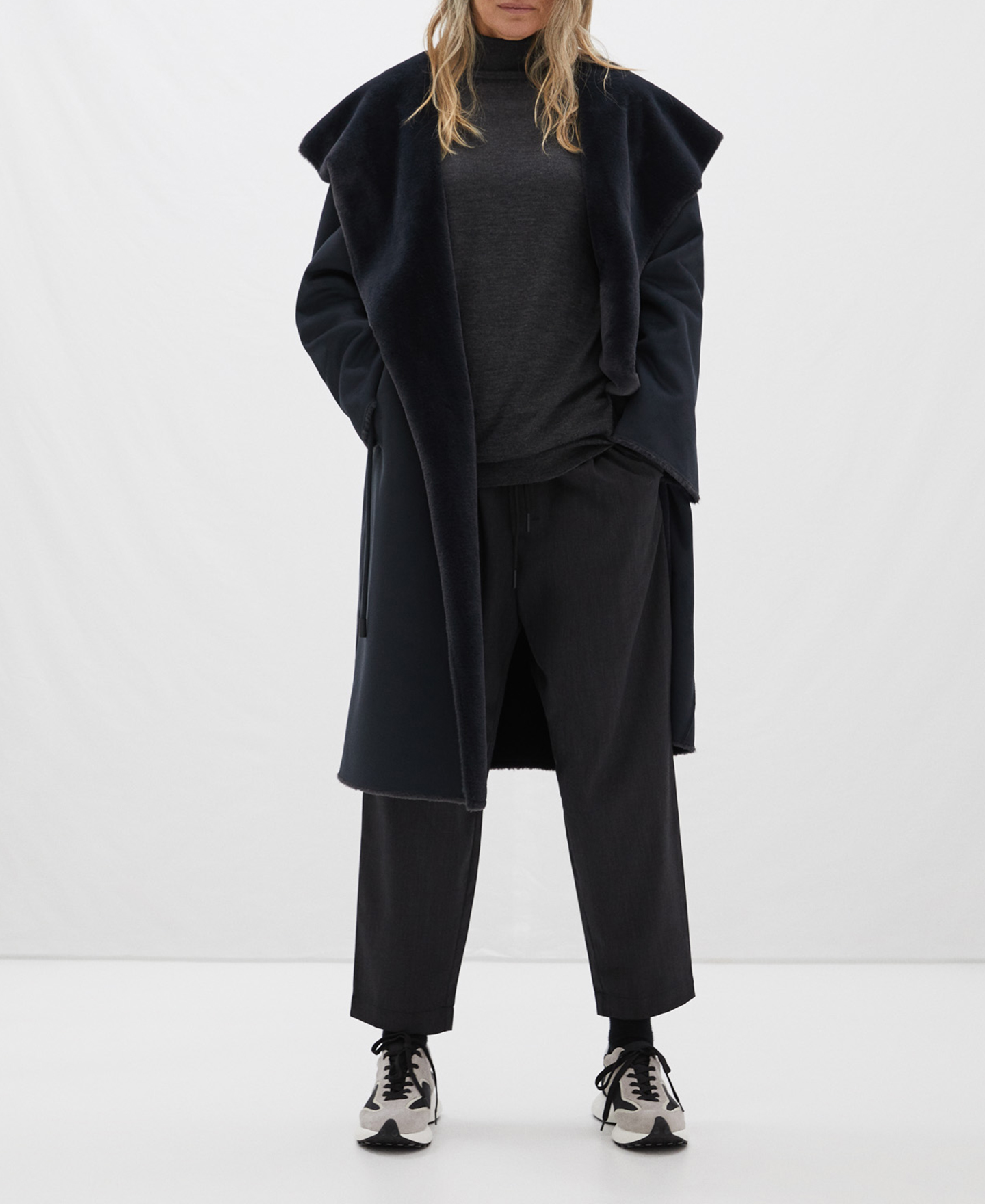 Wrap-around coat with shawl collar image number 1