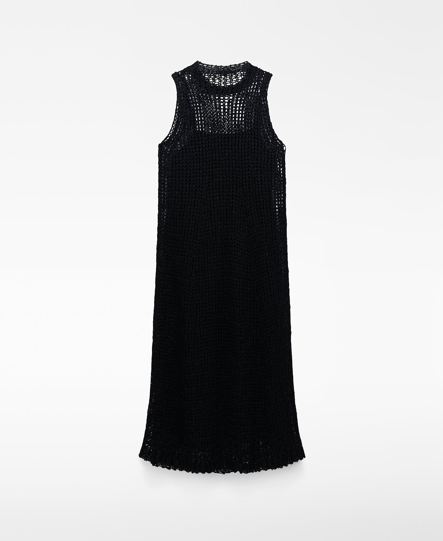 Vestido largo punto desagujado cupro image number 5