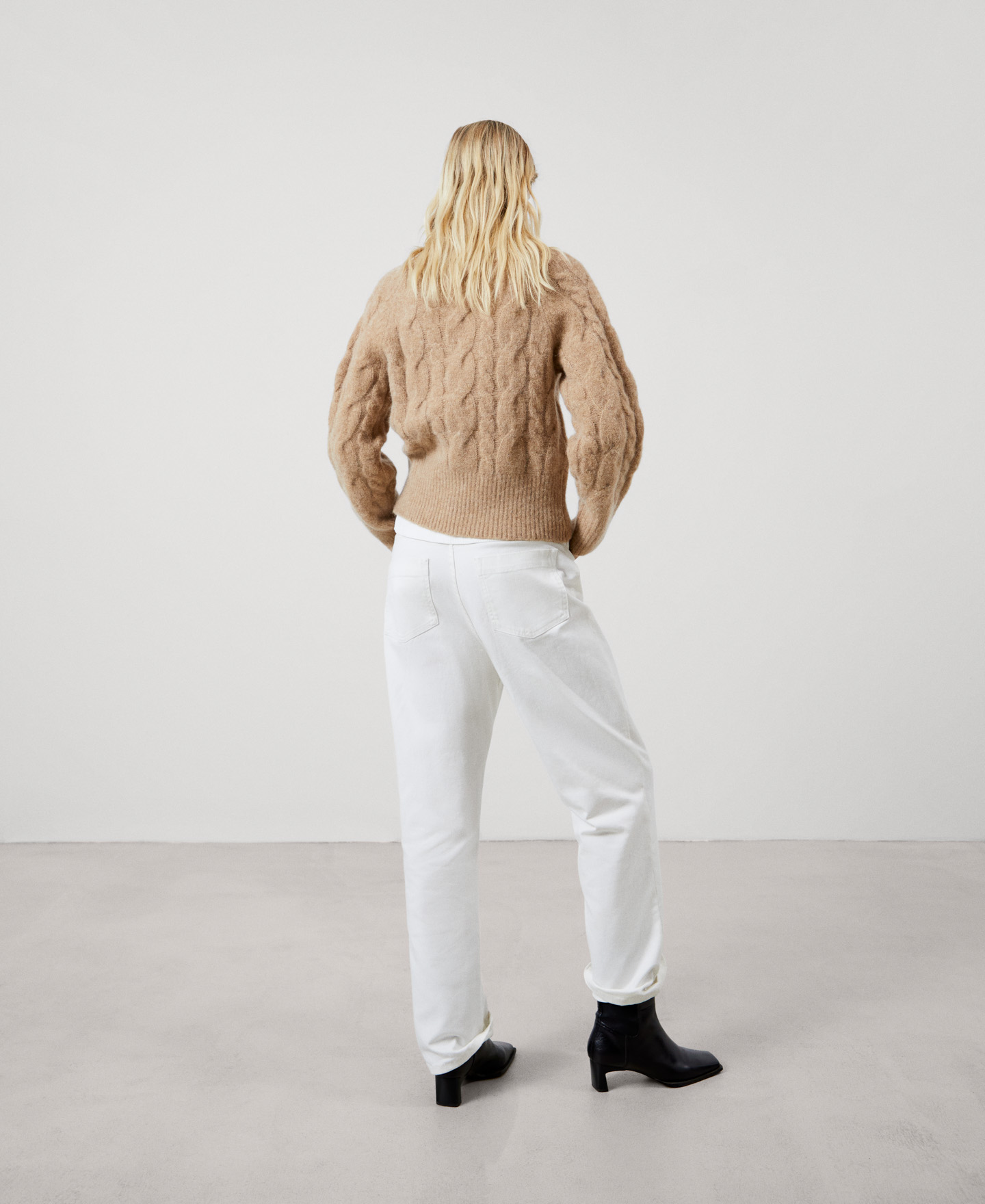 Merino wool funnel collar sweater image number 2