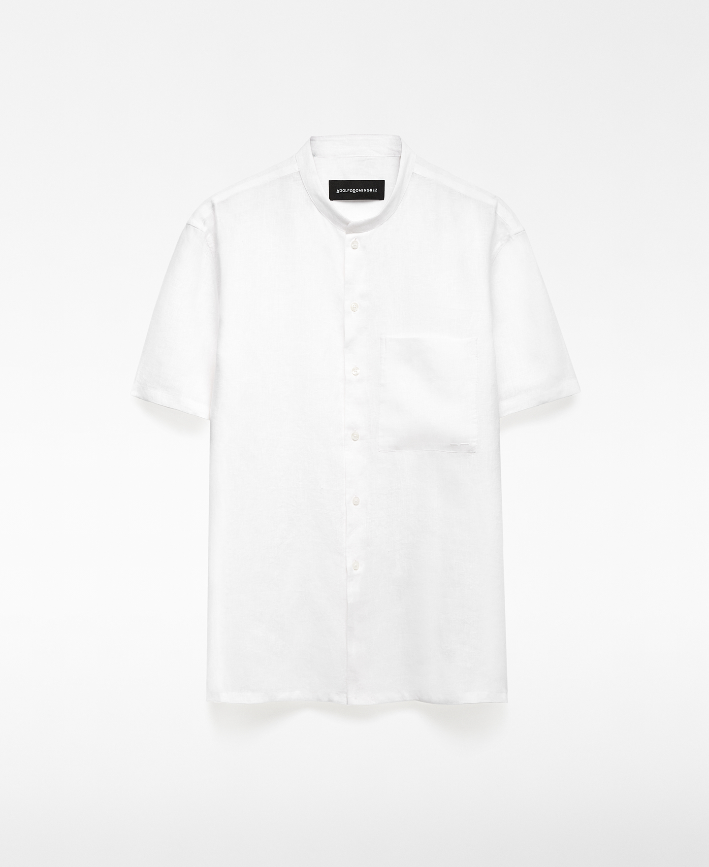 European linen Mandarin collar shirt man image number 4