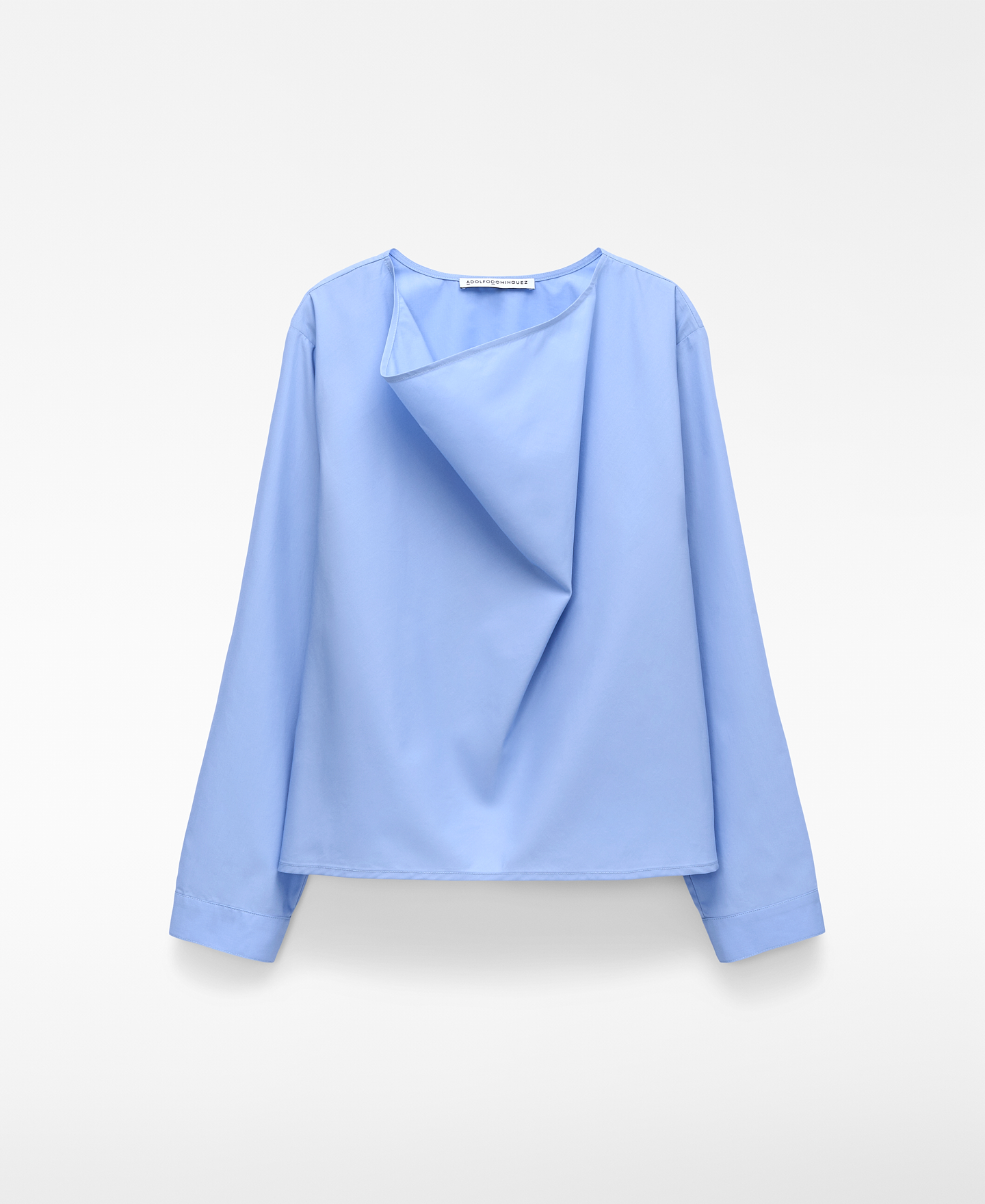 Draped boat neckline blouse image number 4