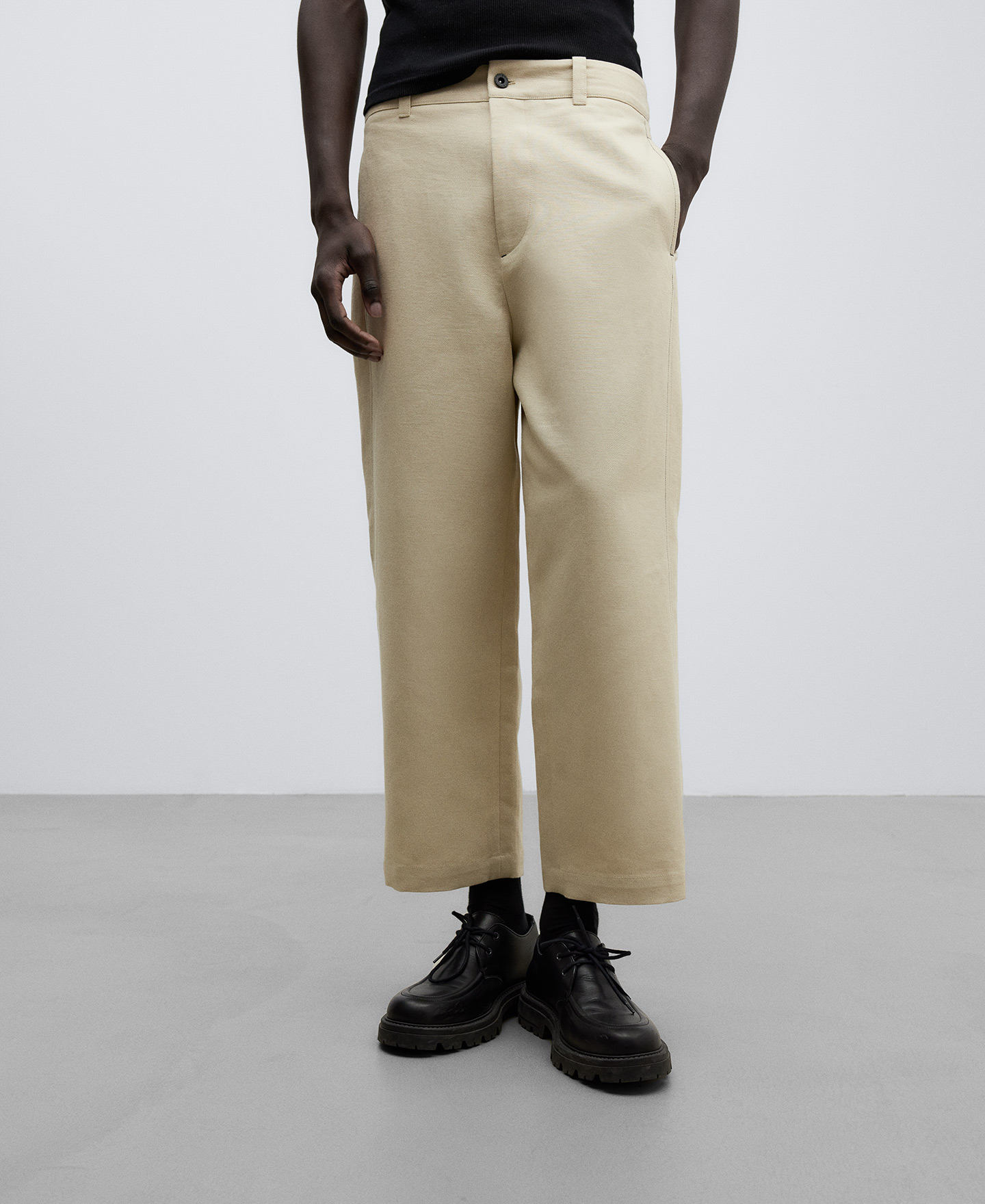 Pantalón algodón lino para hombre