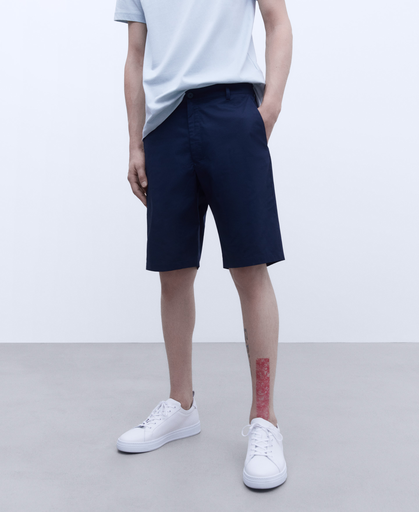 Cotton poplin Bermuda shorts image number 0