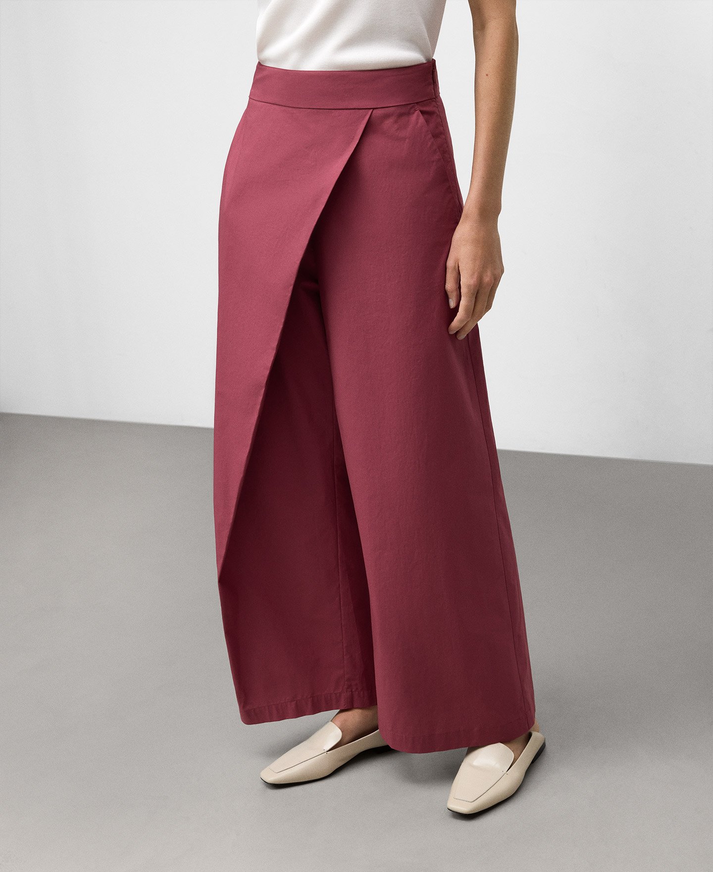Cotton wrap trousers woman image number 0