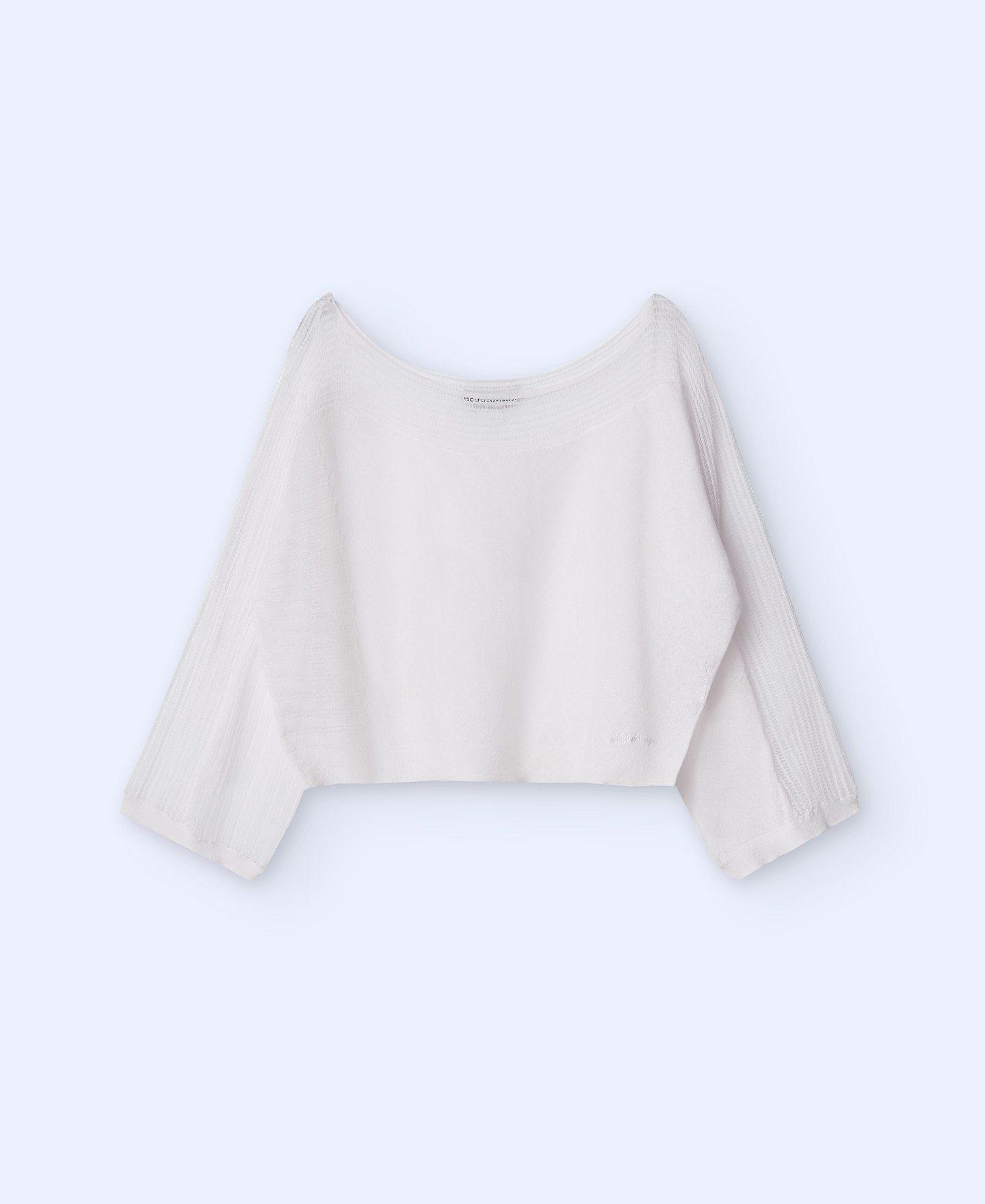 Short sweater with knit lace details image number 4