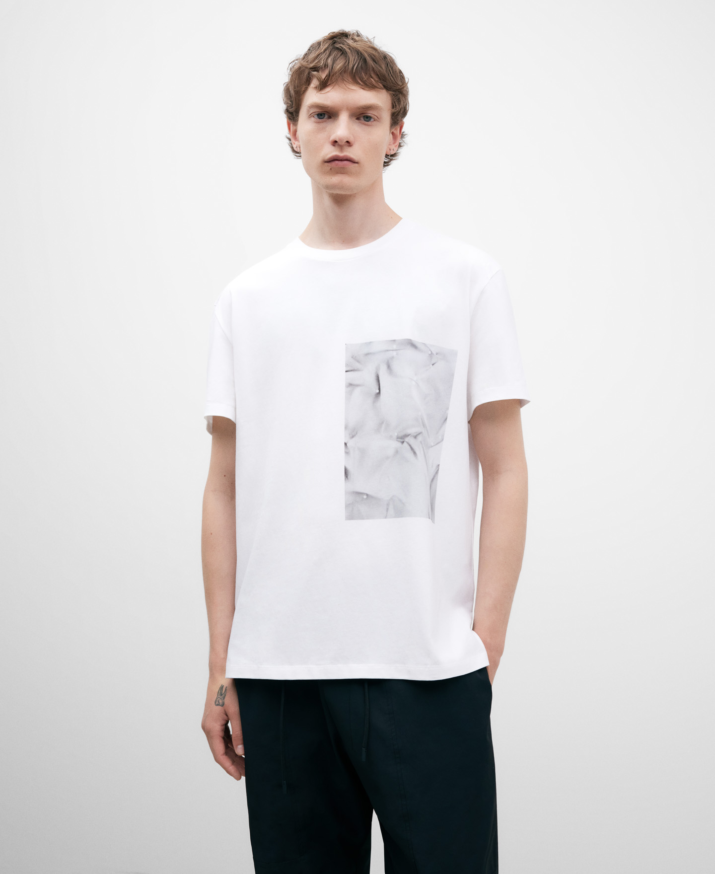 Camiseta en algodón blanco para hombre image number 0