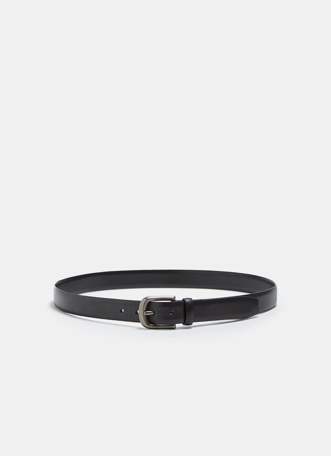 Classic leather belt with metal buckle image number 1