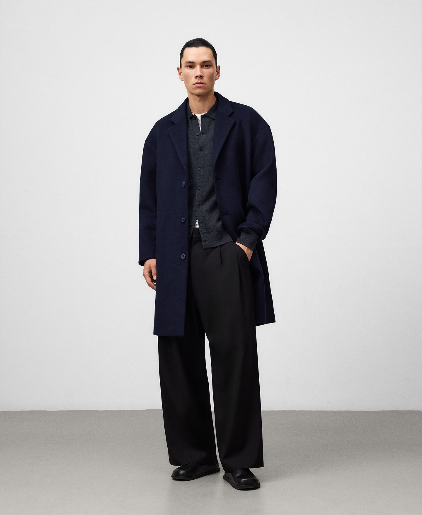 Wool blend coat man image number 1