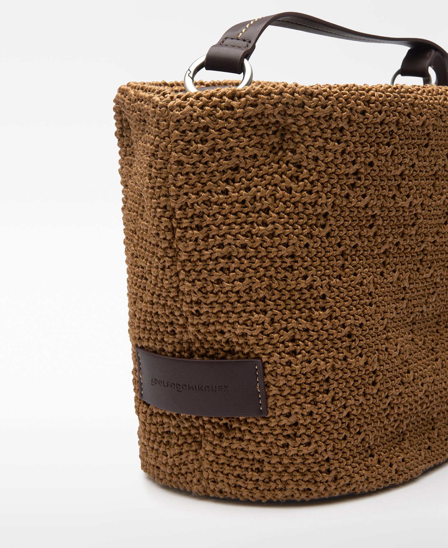 Medium raffia texture bag woman image number 3