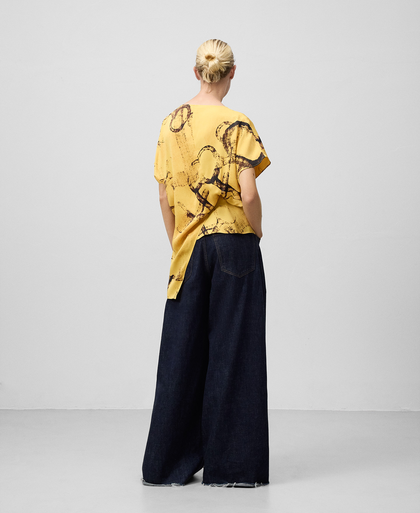 Printed draped top woman image number 2
