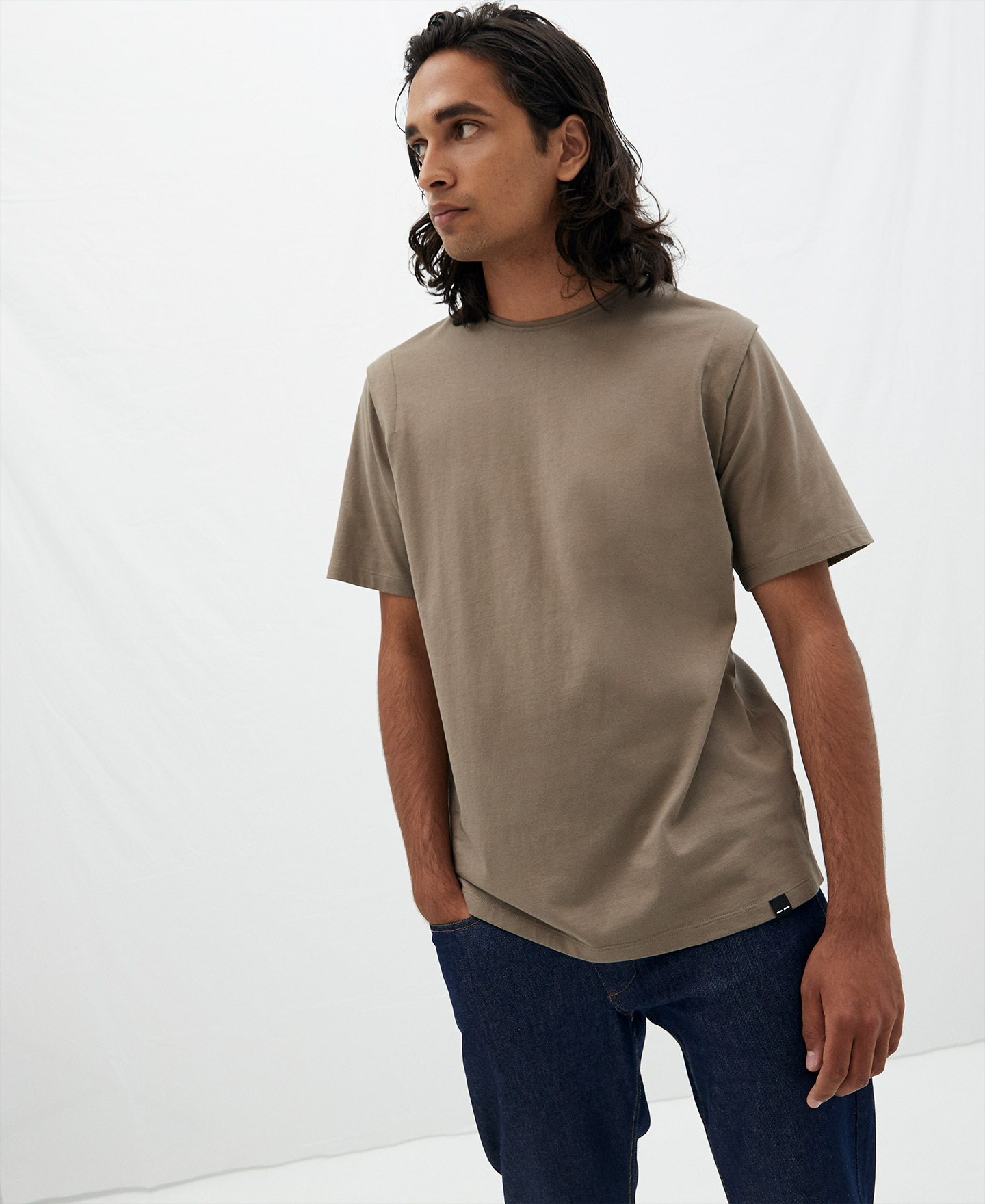 肩見せ コットンTシャツ image number 0
