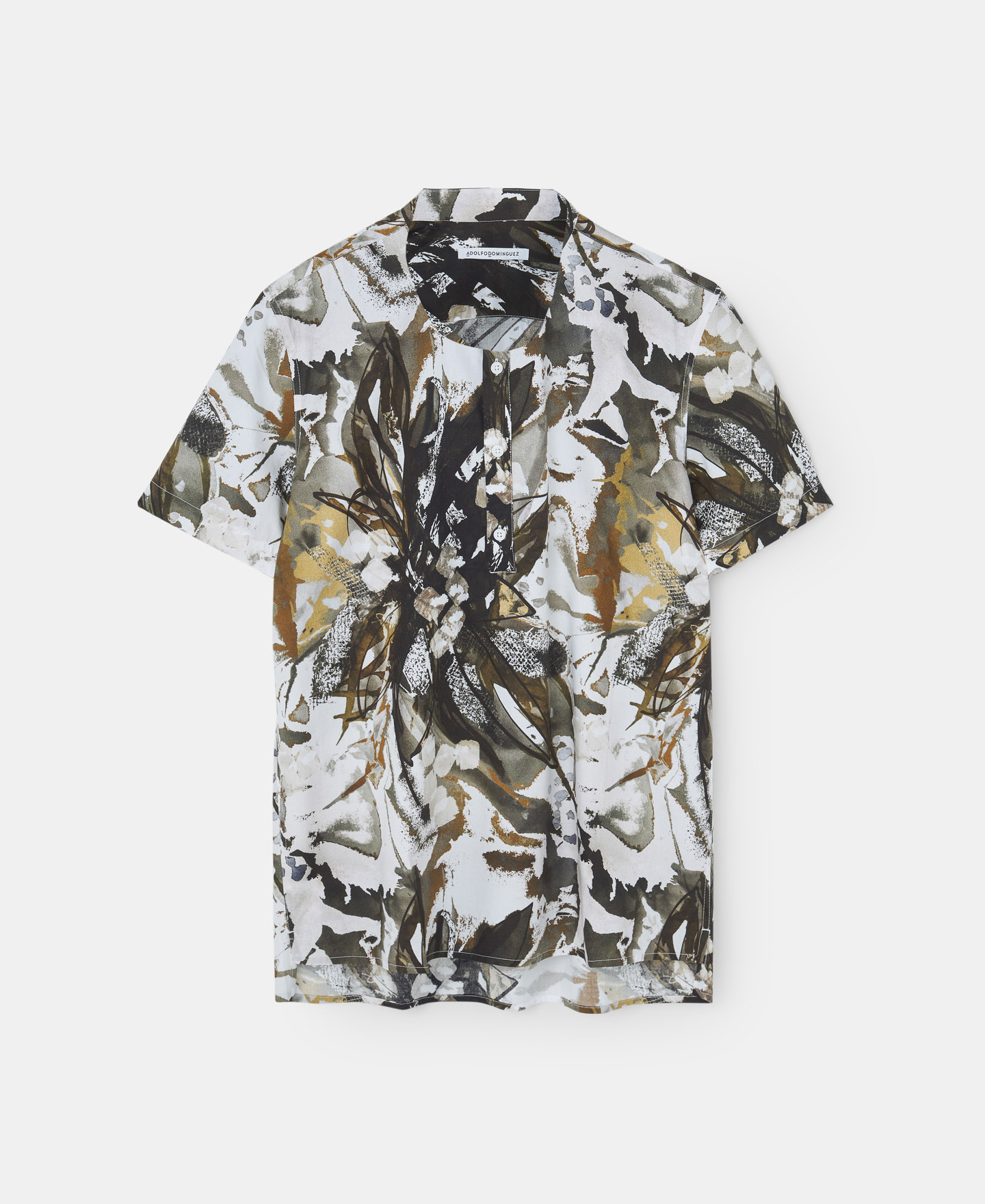 Strip collar printed shirt in cotton image number 4