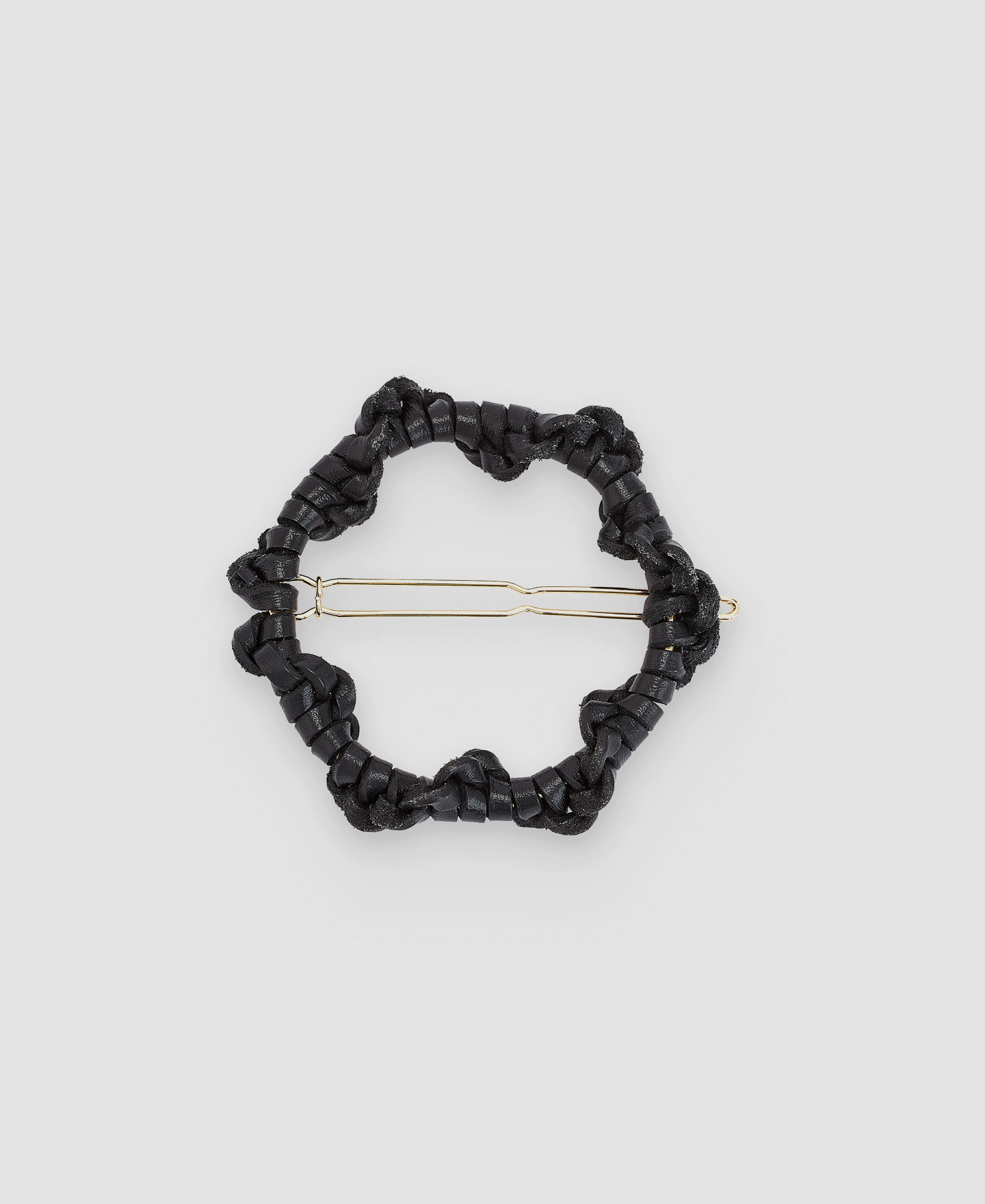Braided leather barrette image number 0