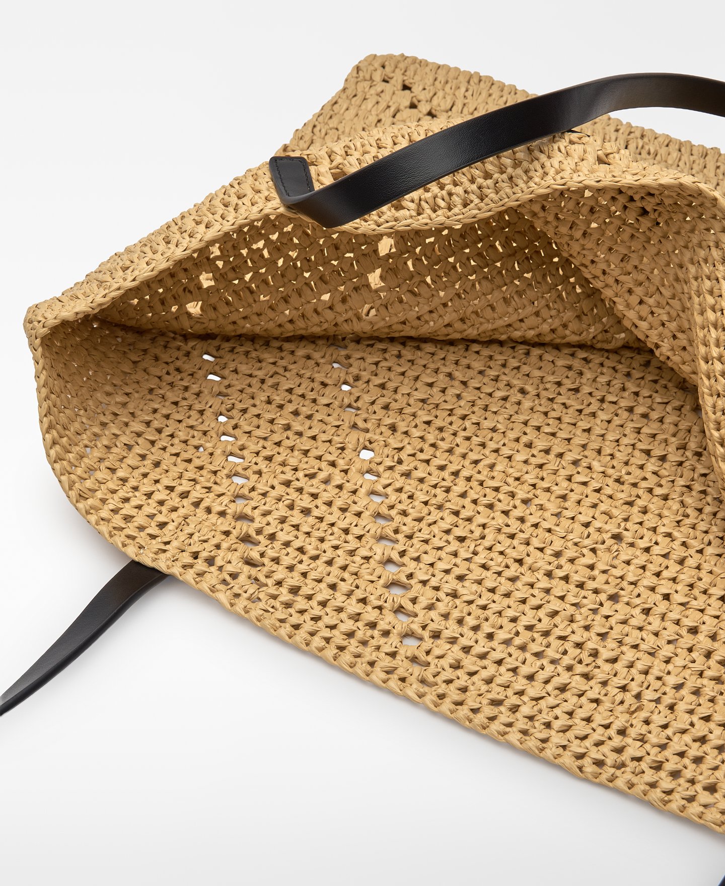 Raffia texture large shopper bag image number 3