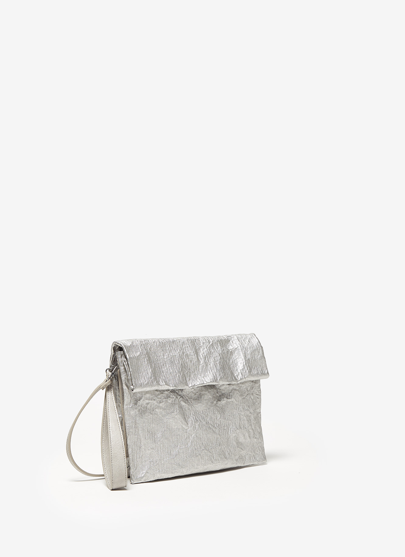 Wrinkled clutch with wrist strap image number 1