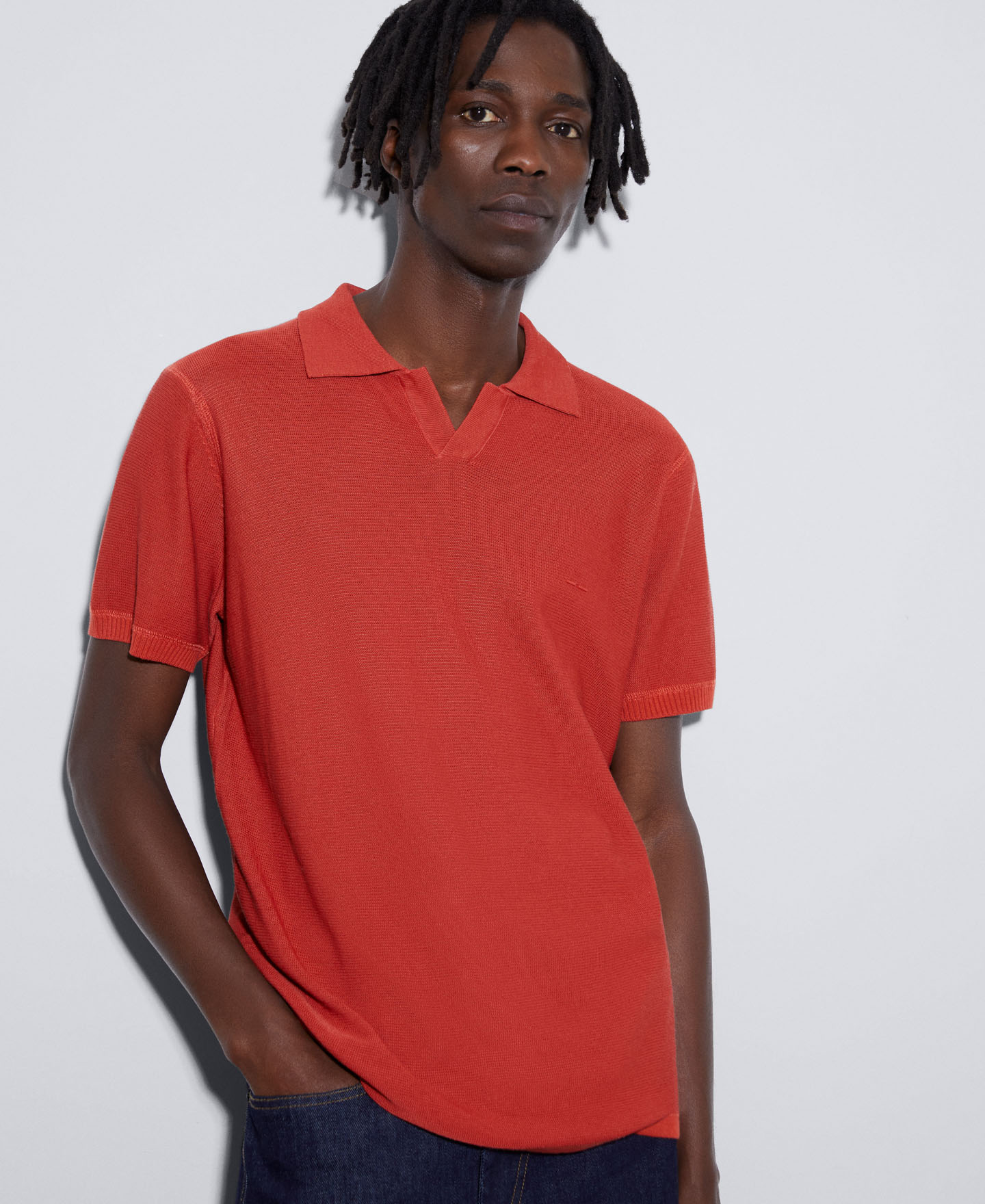 V-neck polo shirt image number 0