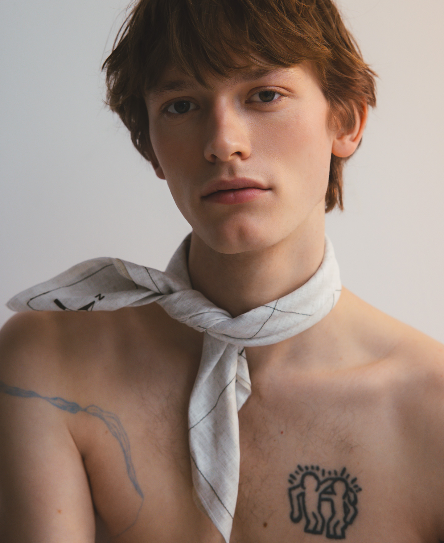 European linen printed key shirt man image number 3