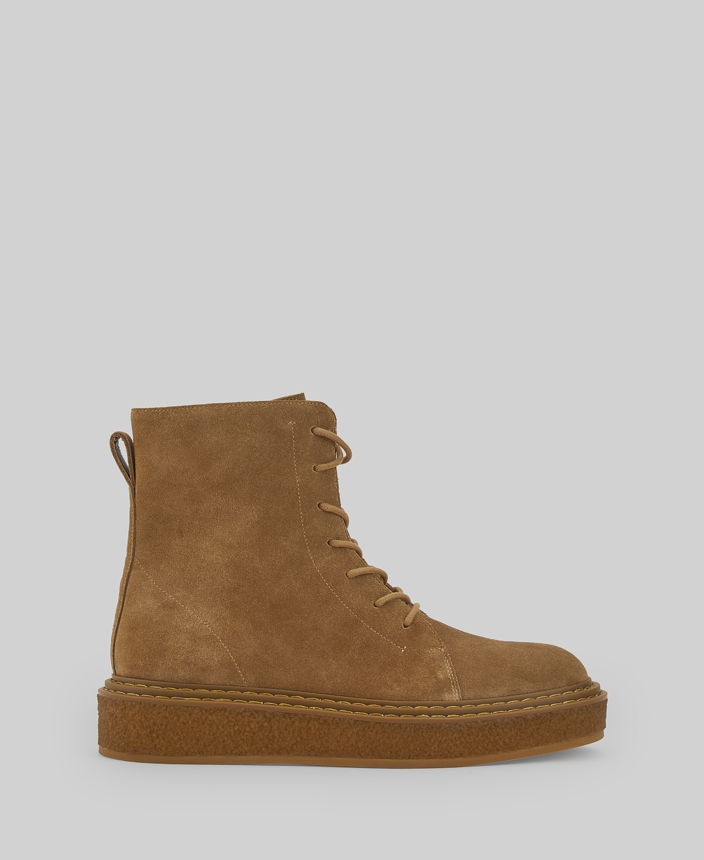 Lace-up suede boot woman image number 0