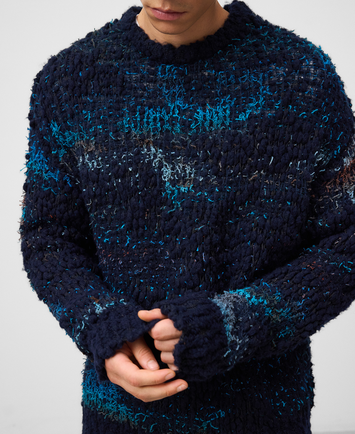 Jersey punto jacquard textura hombre image number 3