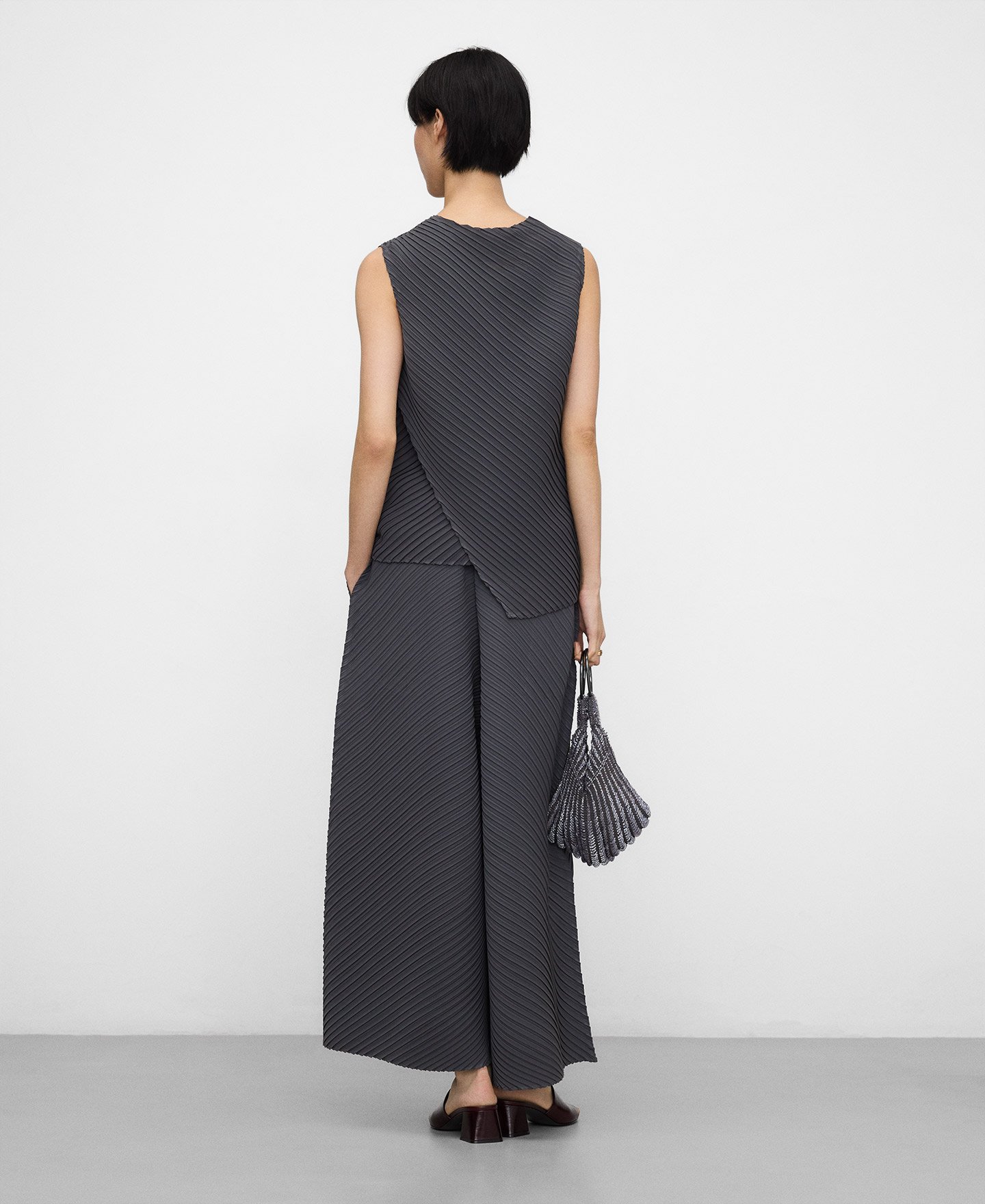 Crinkle wide-leg trousers image number 2