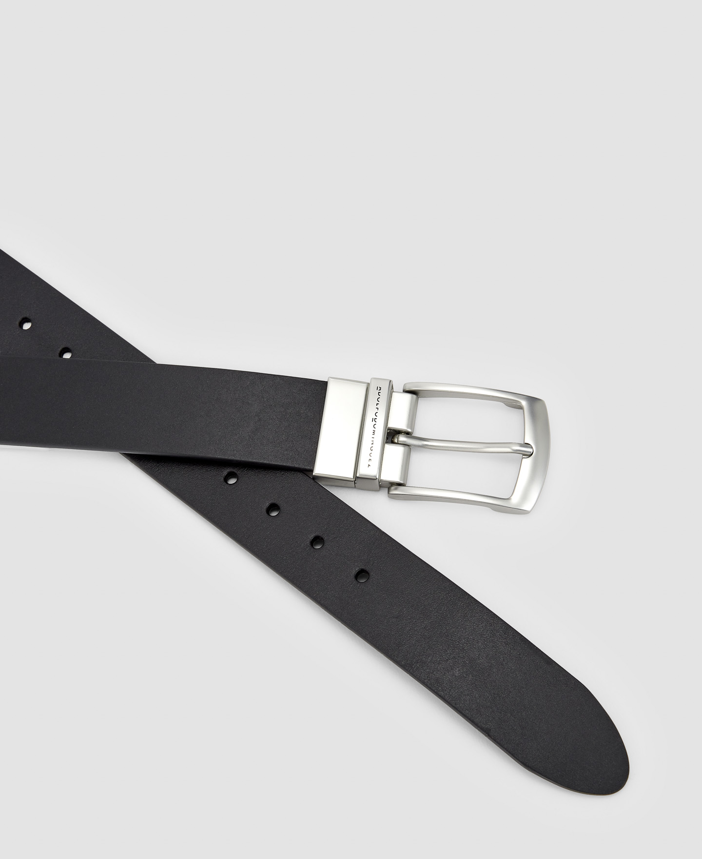 Leather belt with metal buckle image number 2
