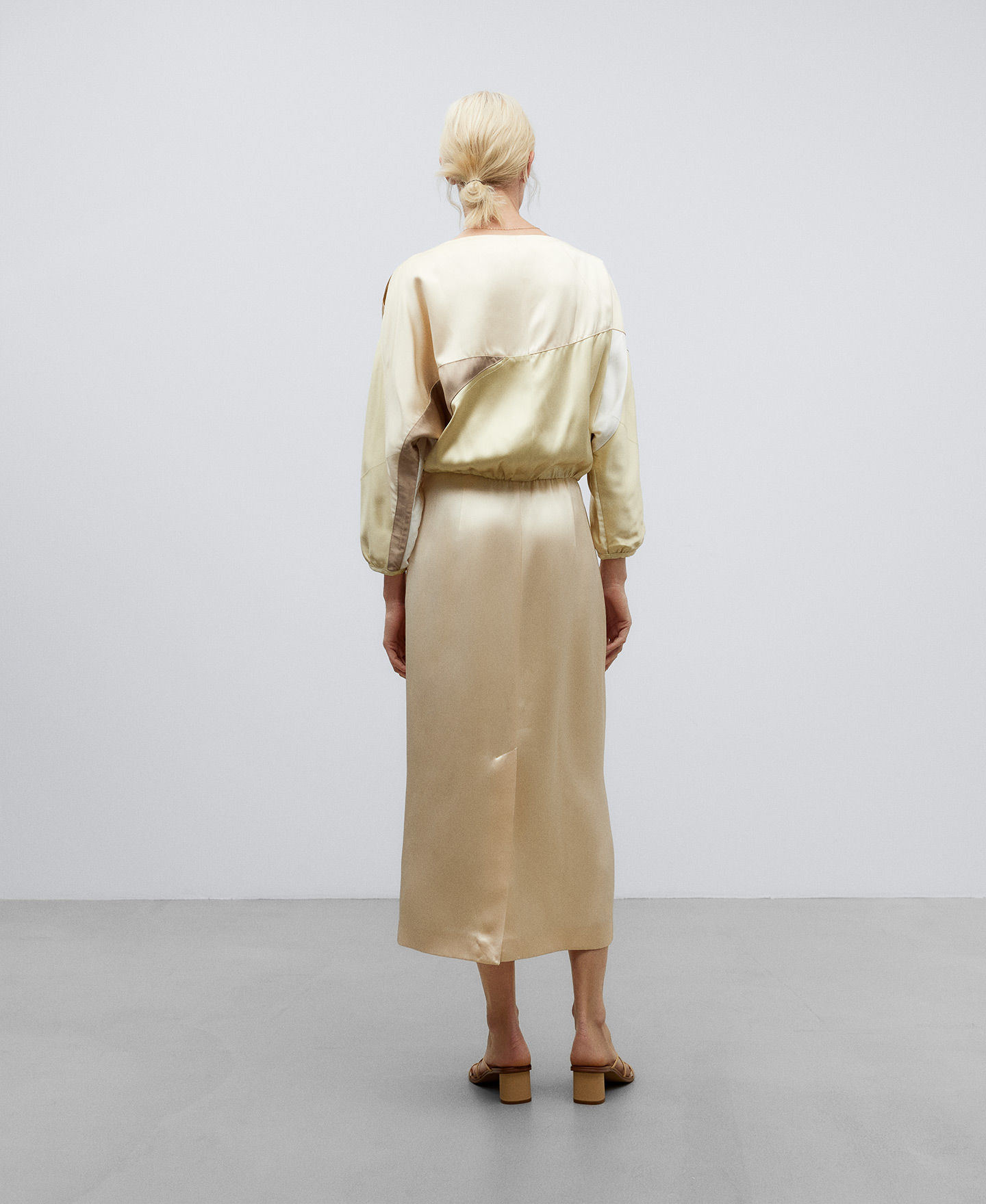Vestido midi patchwork mujer image number 2