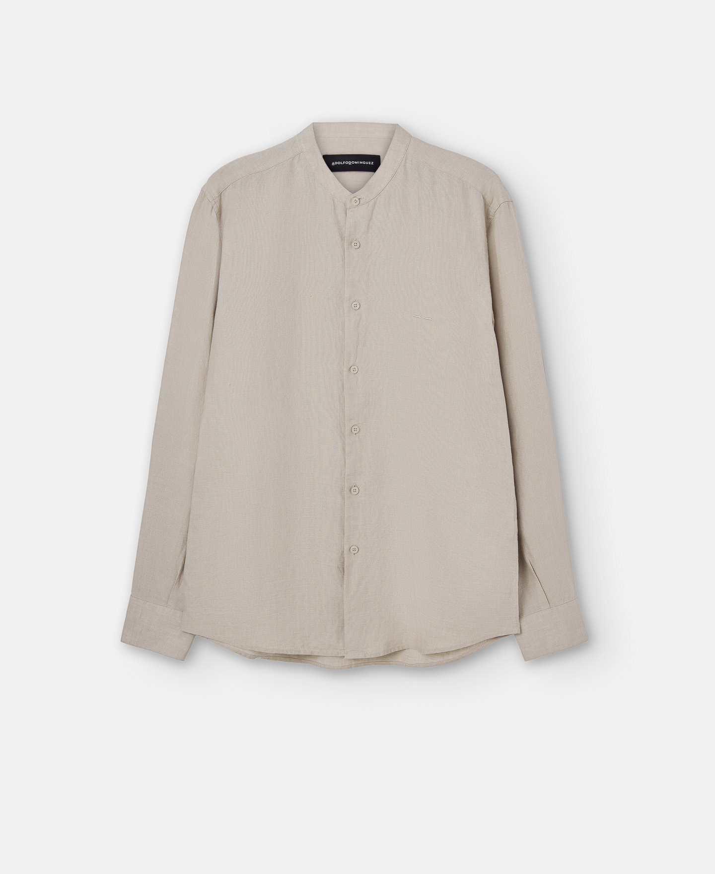 Camisa cuello Mao en lino image number 4