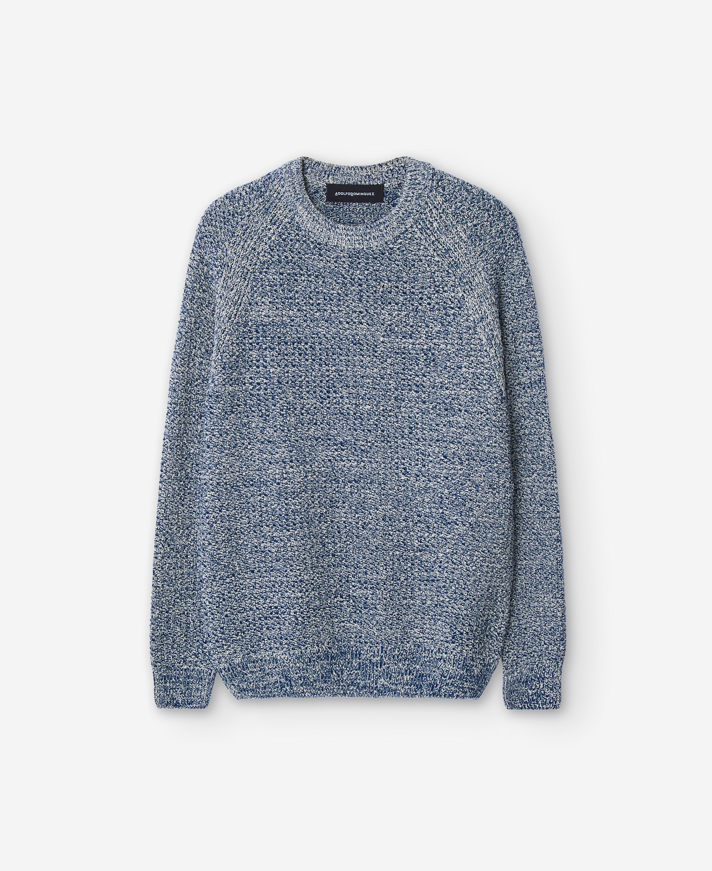 Mixed blue crew neckline sweater image number 4