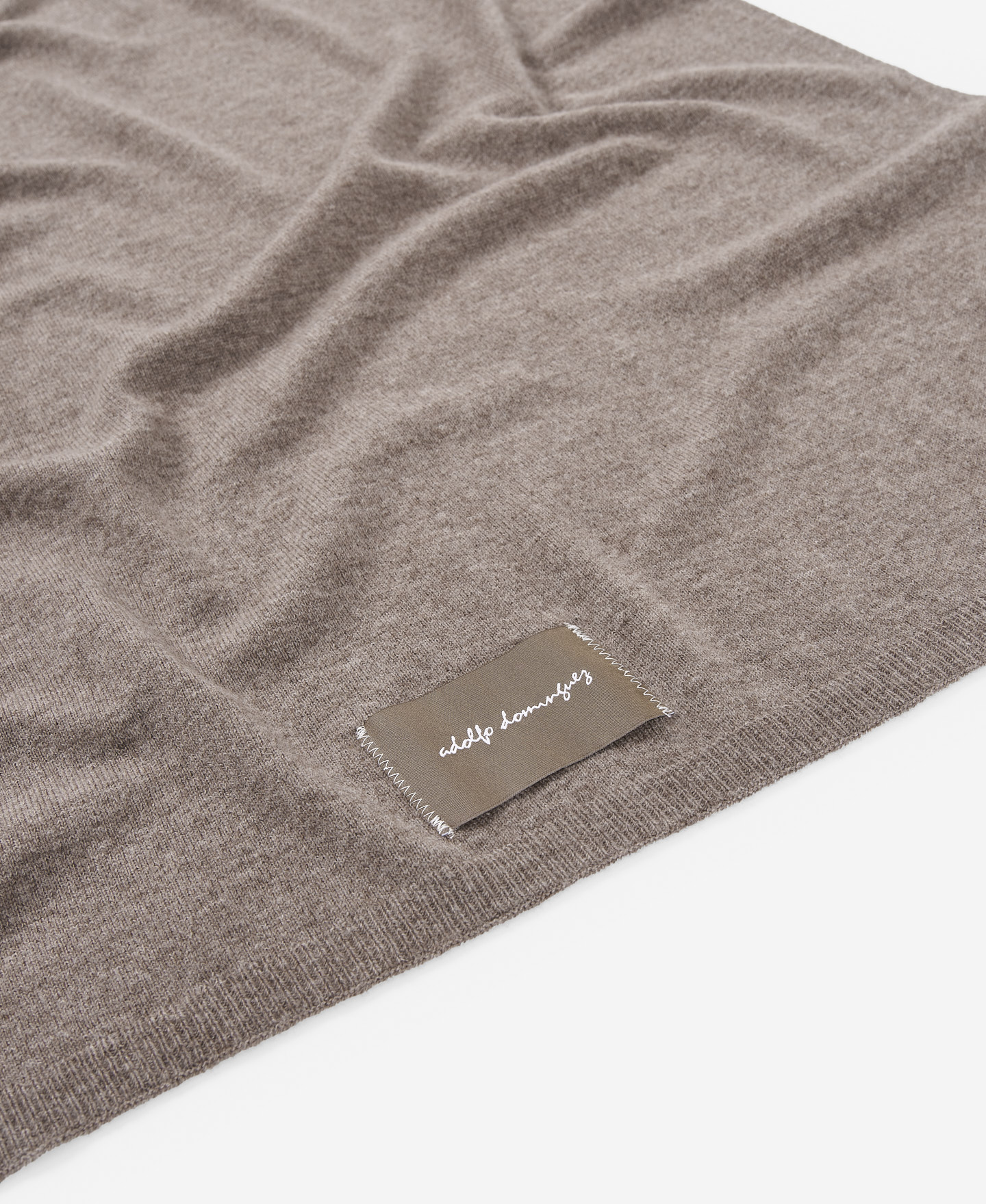 Stone colour merino wool scarf for men image number 2