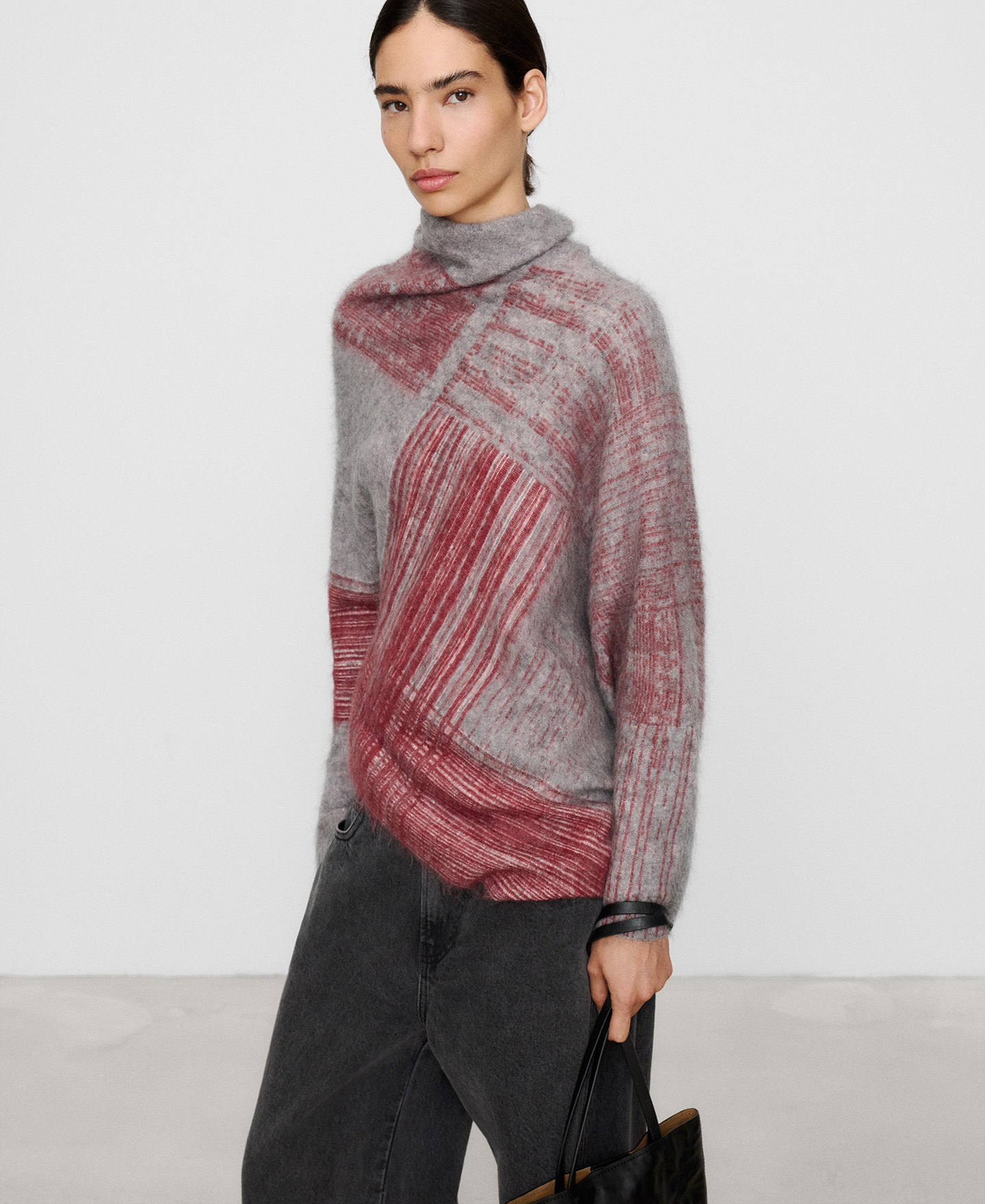 Jersey asim&eacute;trico jacquard punto cardado image number 0