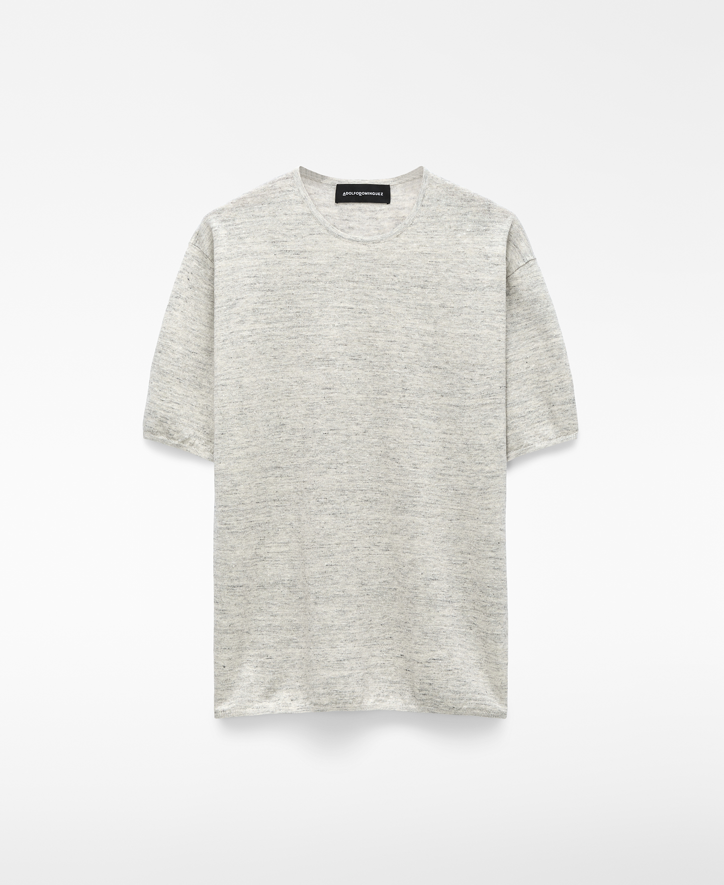 T-shirt de malha melange de linho com corte descontra&iacute;do image number 4