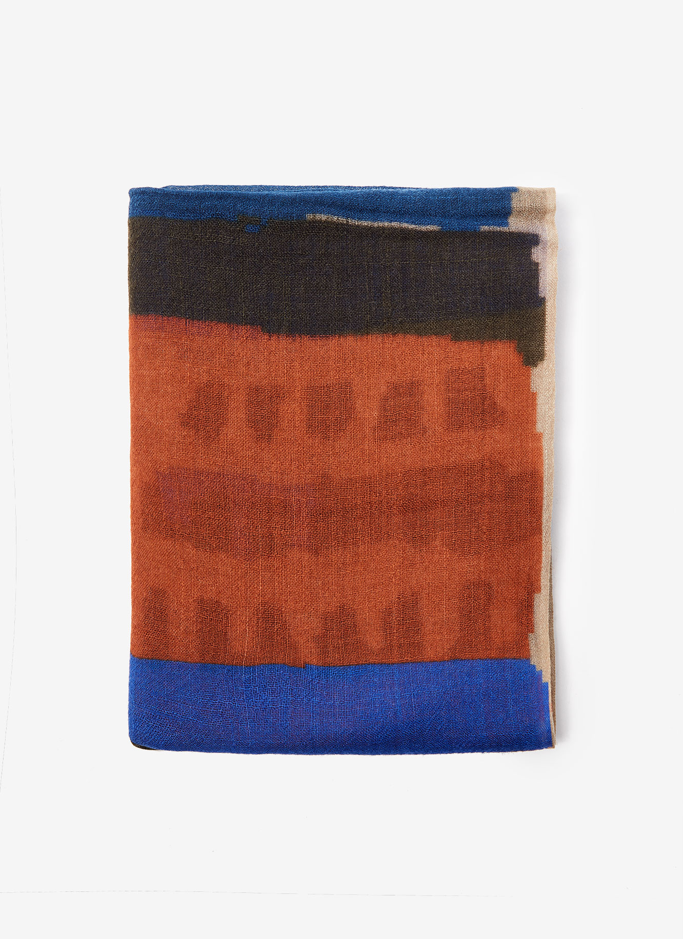 Merino wool foulard with stripes image number 0