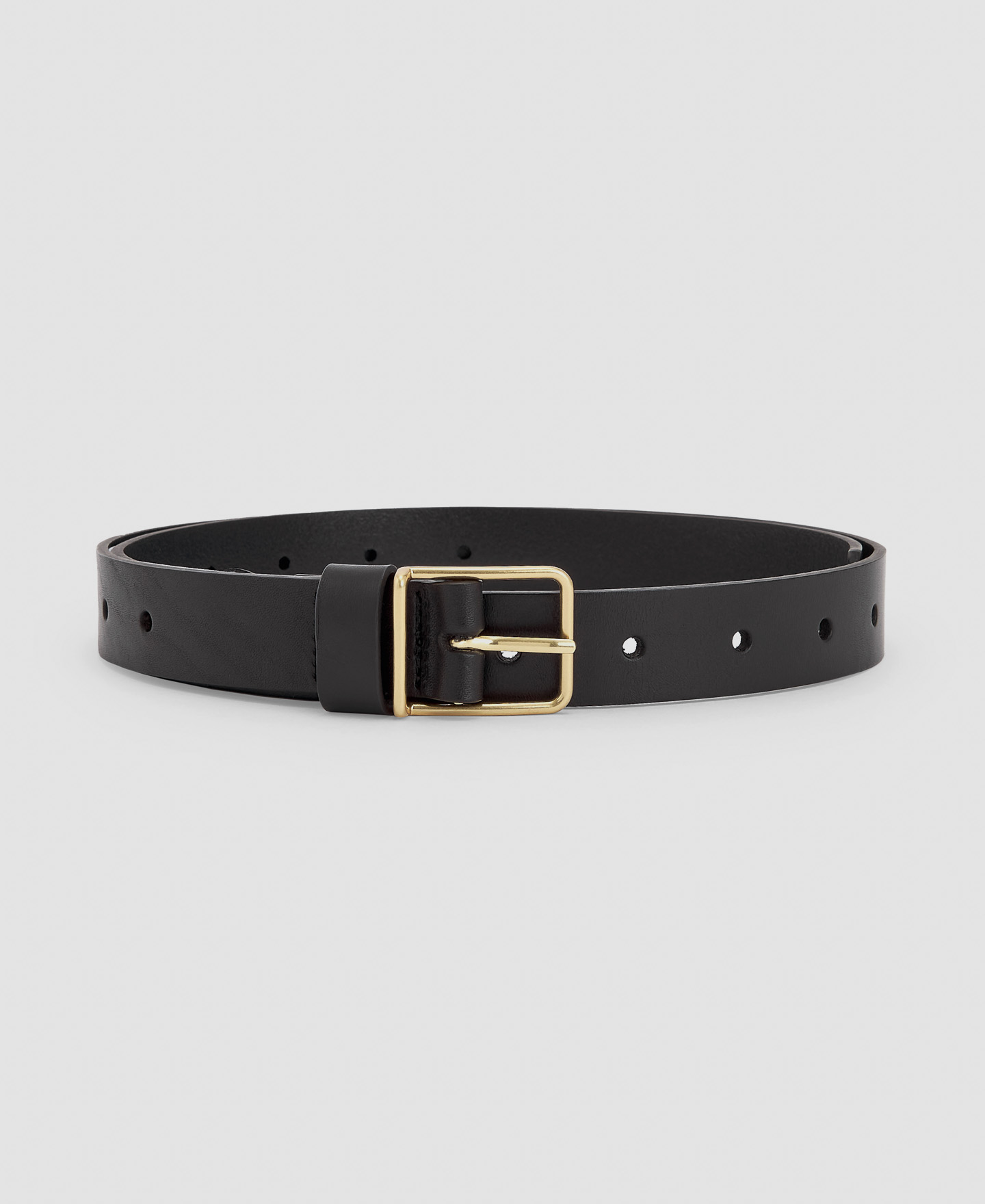 Metal buckle belt in leather image number 0